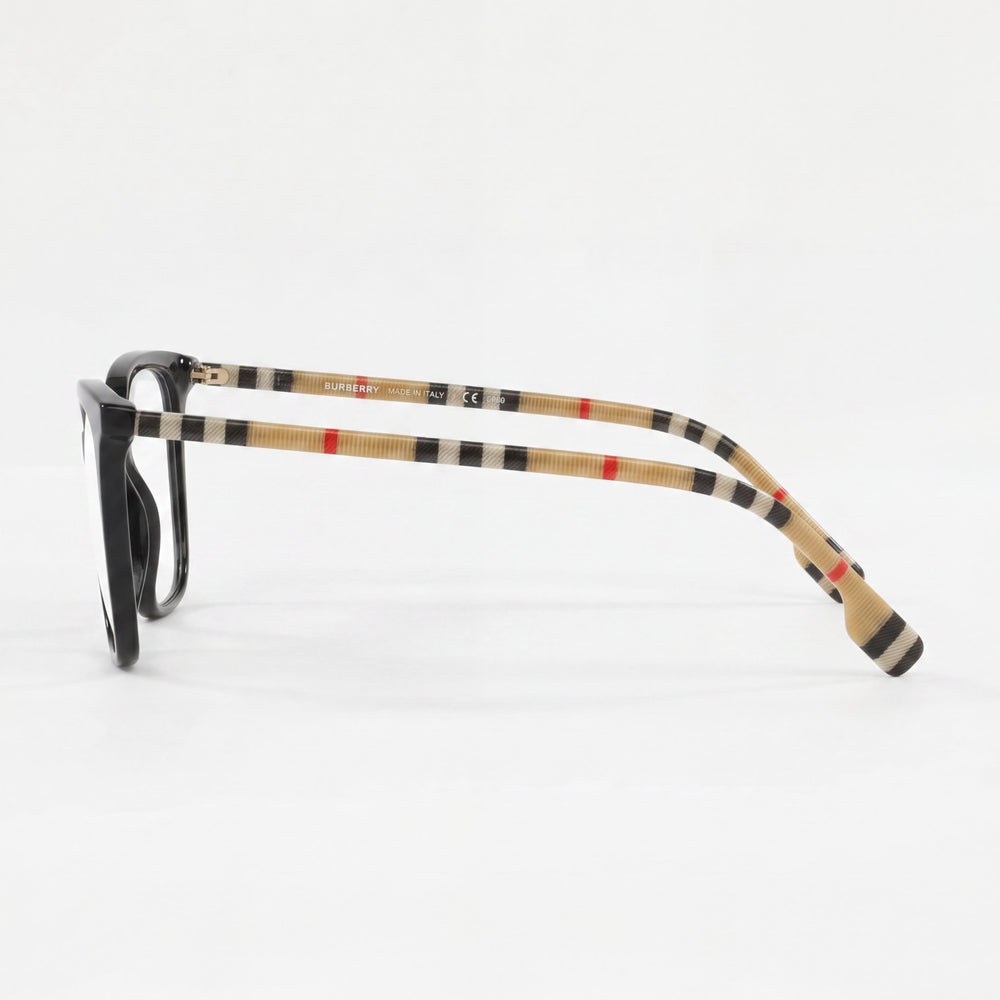 BURBERRY Be 2367 Women’s Shiny Black Acetate Frame Eyeglasses with Polycarbonate Demo Lenses 54mm