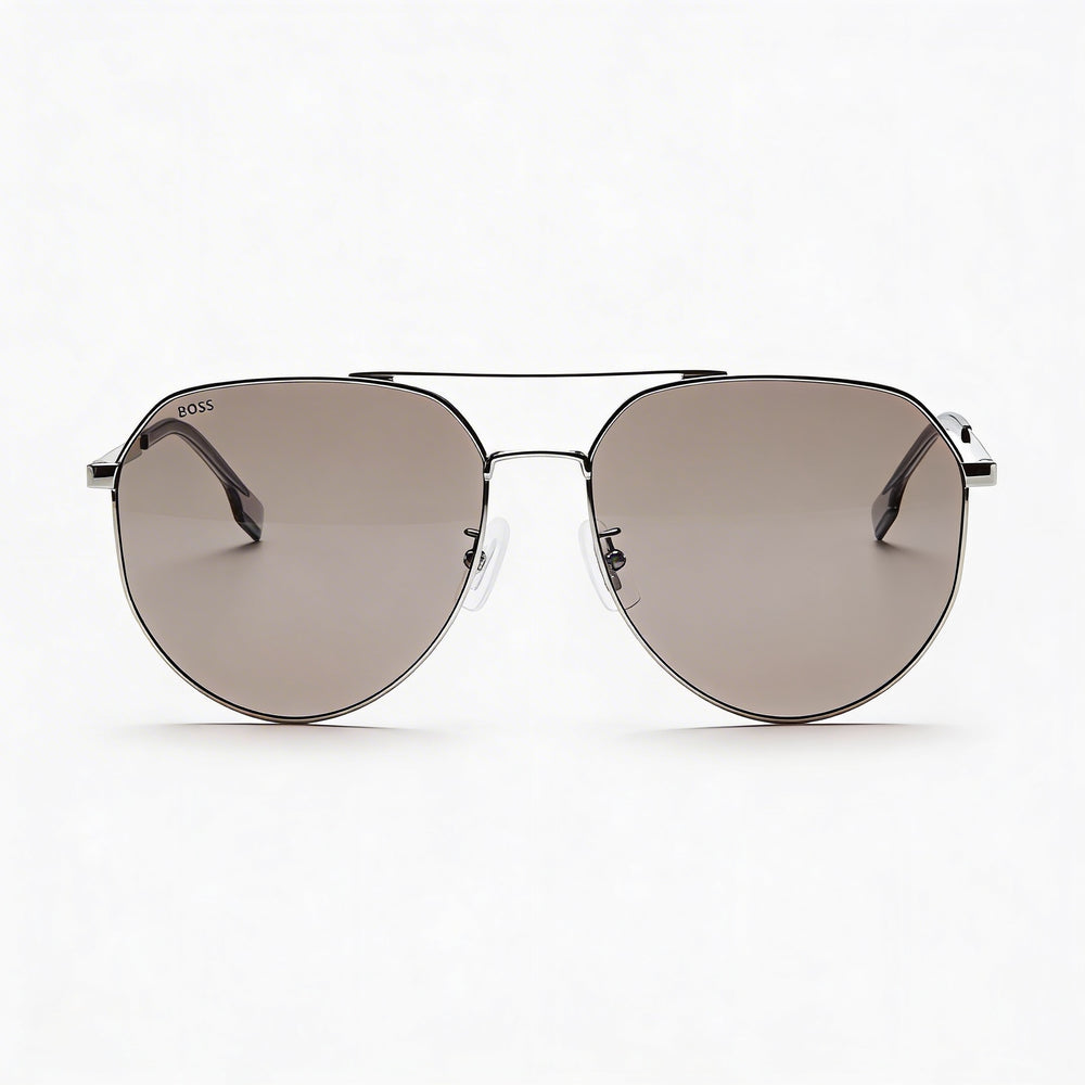 Hugo Boss Tech & Innovation Unisex Pilot Stainless Steel Ruthenium UV Protected Sunglasses 61mm