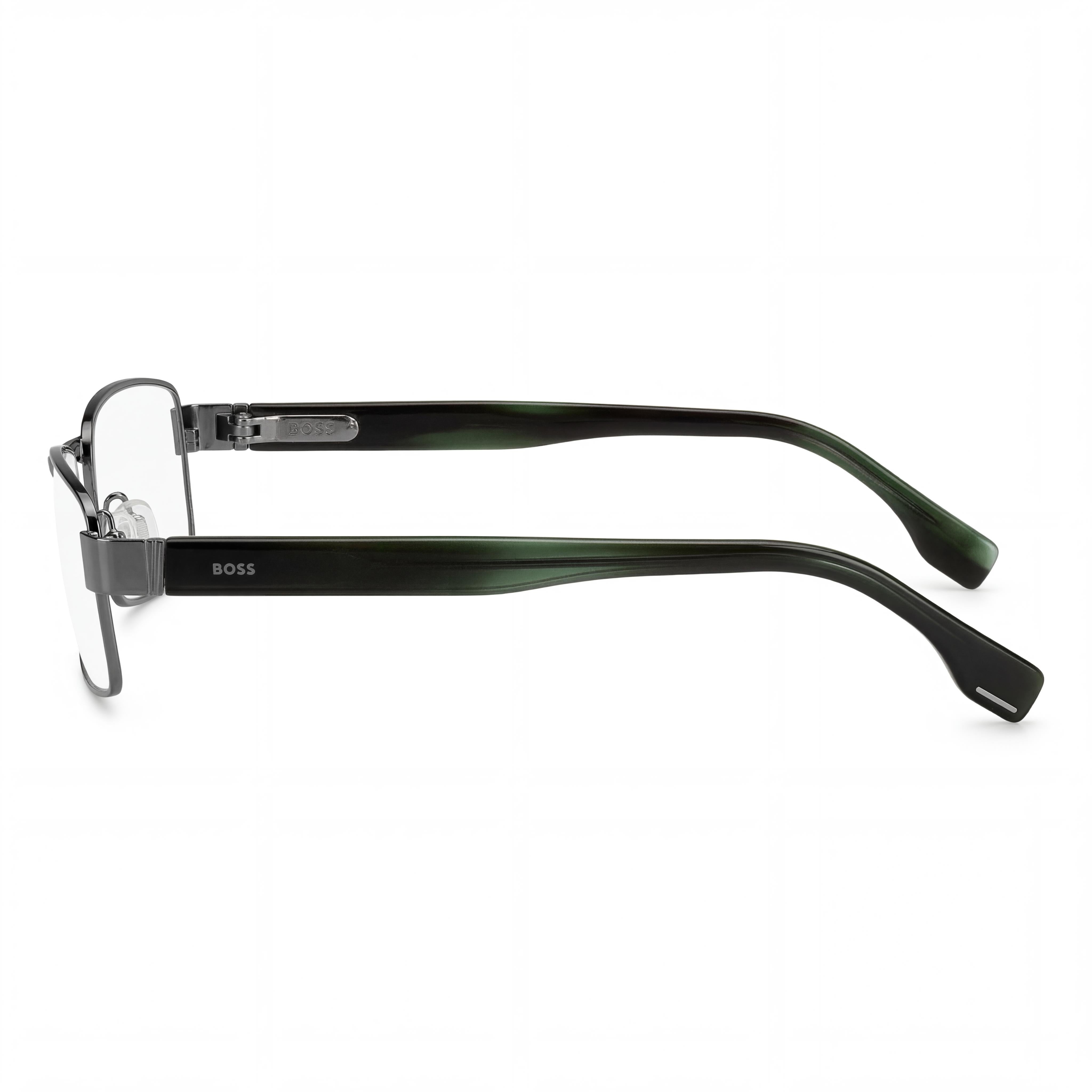 Hugo Boss Moderno para Hombre Marco de Acero de Aleación en Ruteno Oscuro y Verde con Lentes Verdes Oscuras No Polarizadas de 56mm, Photo 2