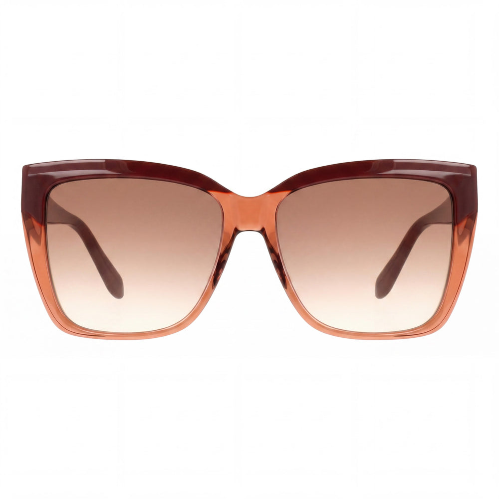 Ferragamo Sf1102s Women's Acetate Sunglasses, Burgundy Transparent Brown Frame, UV 400 Lenses, 58mm
