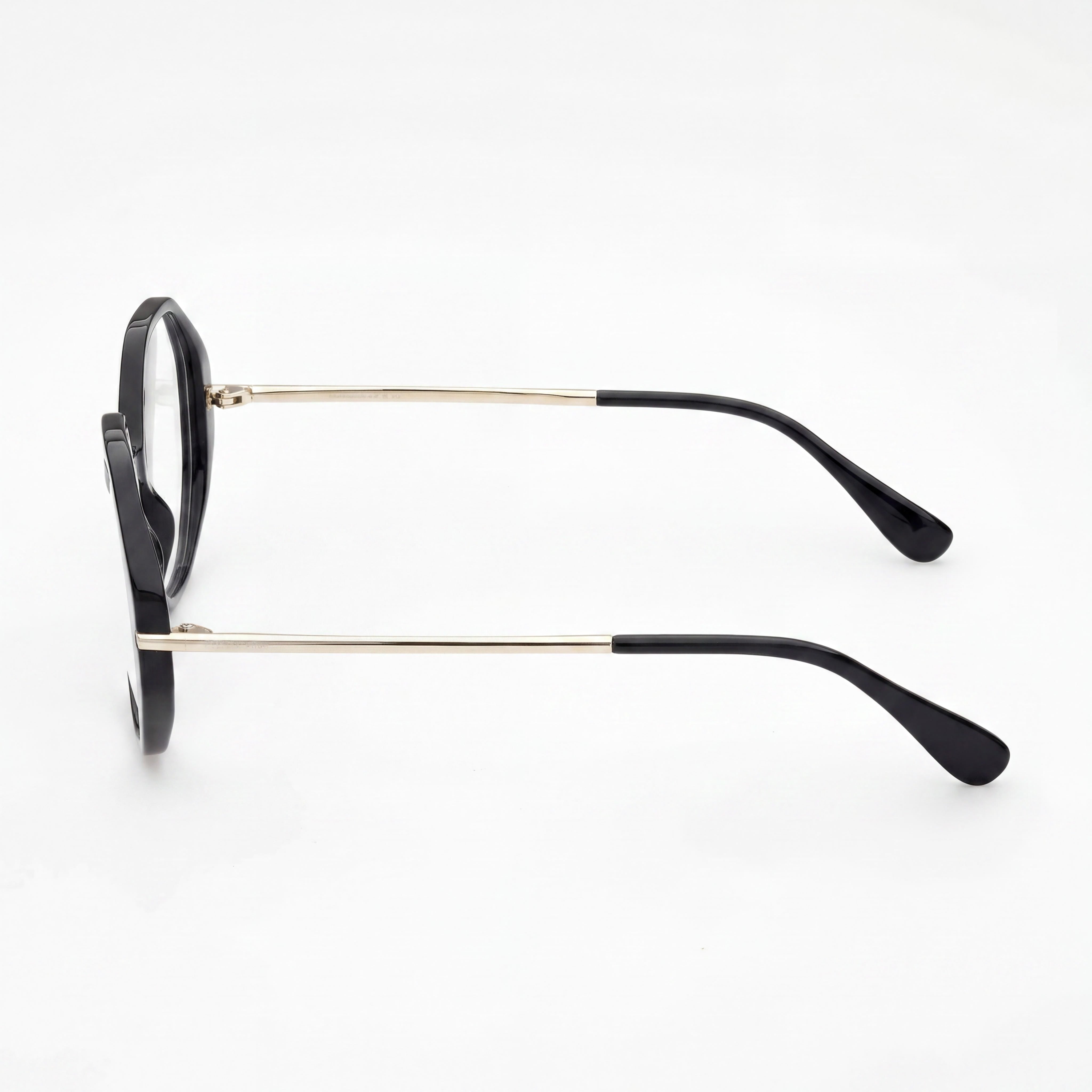 MaxMara Modern Women's Non- Pantographed Plastic Eyeglasses in Black, Pale Gold (54-18-145), Photo 2
