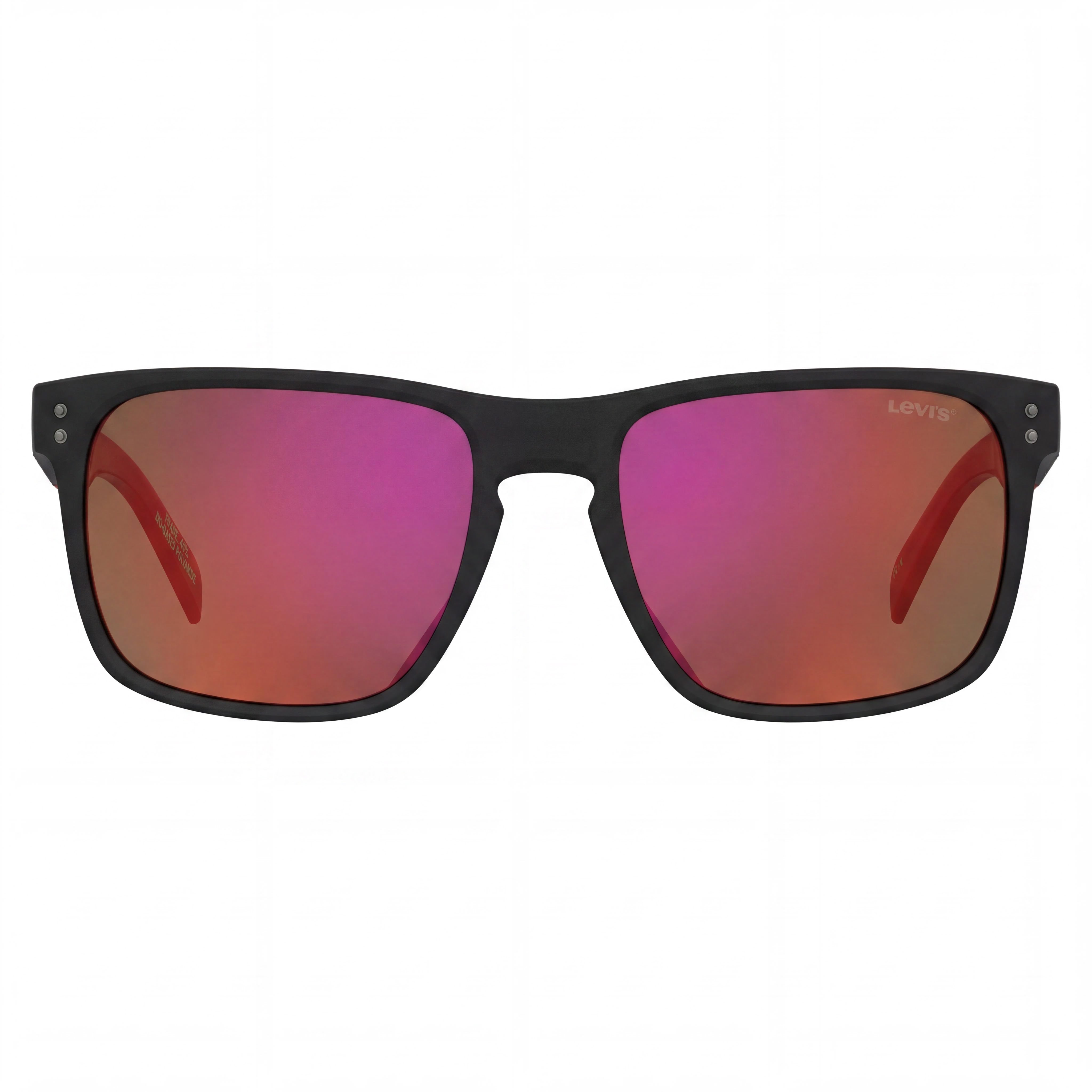 Levi's Gafas de Sol Casuales de Hombre Rojo Mate y Negro ECO POLIAMIDA Multicapa Rojo 56mm, Photo 2