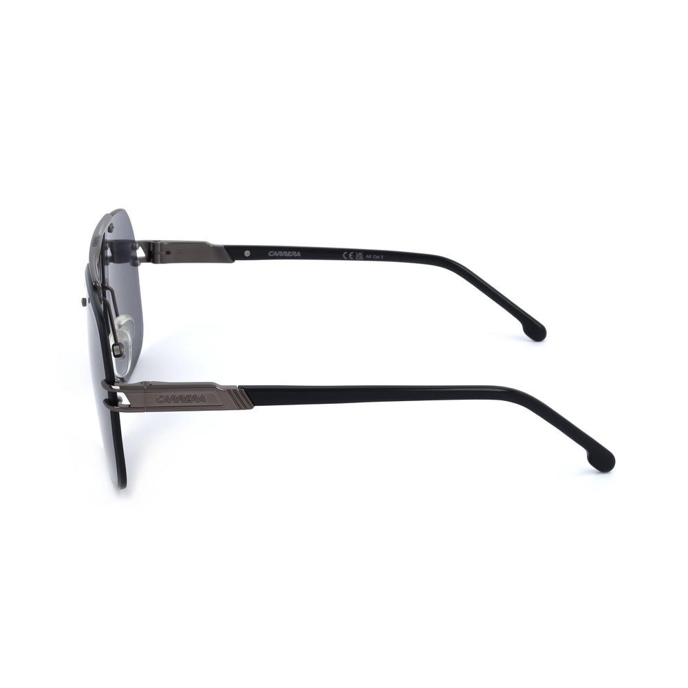 Carrera Casual Men's Dark Ruthenium Black Metal Sunglasses with Grey Polycarbonate Lenses UV 400 Protection 63mm