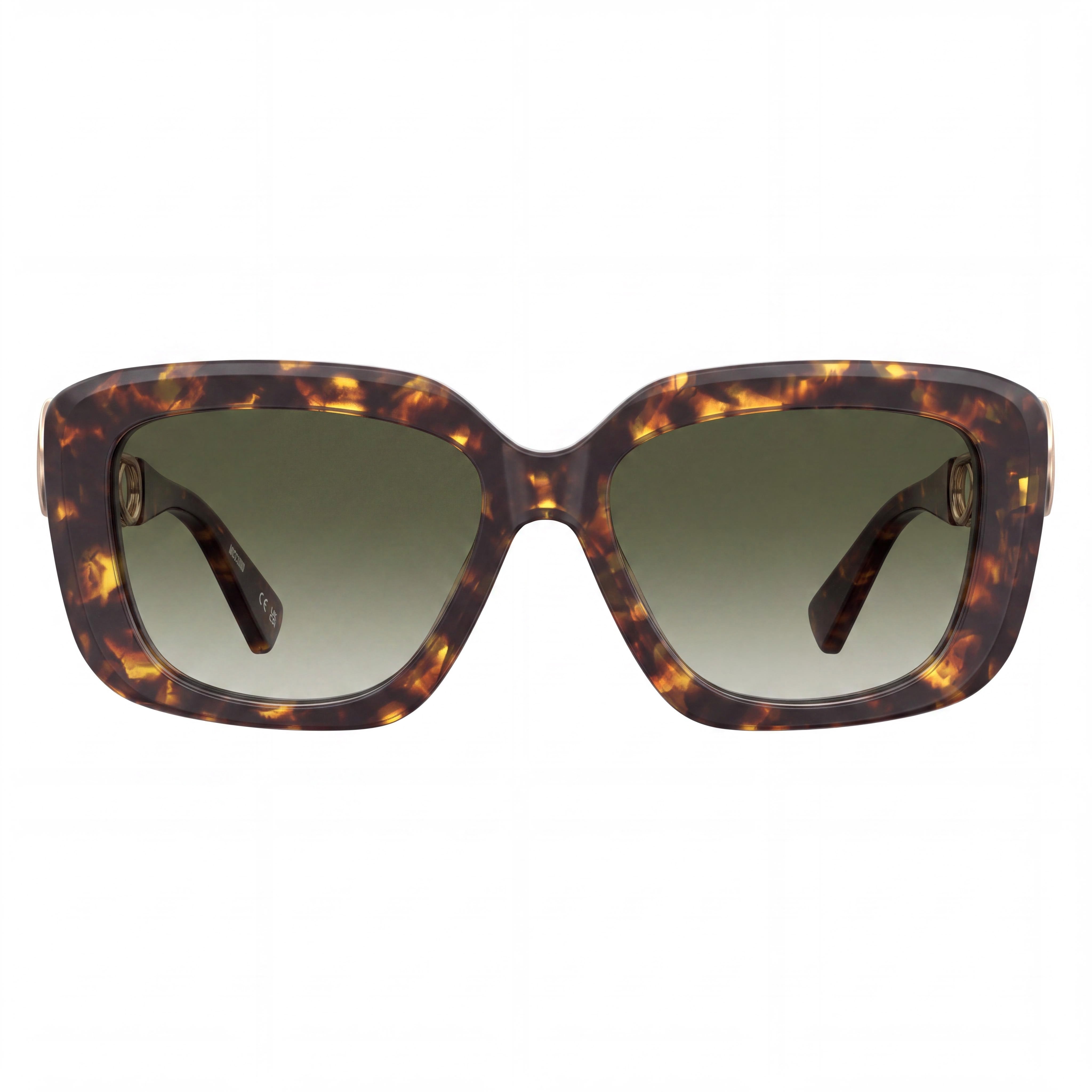Moschino MOS168/S Women's Havana Acetate Green Shaded UV Protection Non-Polarized Sunglasses 55mm, Photo 2