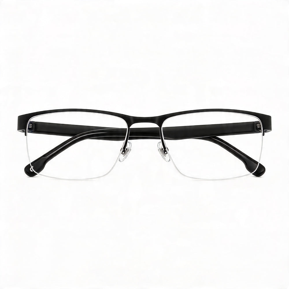 Carrera Classic Unisex Eyewear with Stainless Steel Frame and Non- Matte Black Lenses, 58mm Lens Width