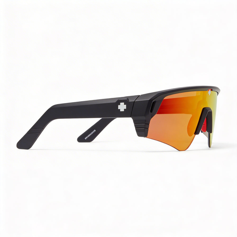 Gafas de Sol Unisex Spy Monolith Speed Plástico Negro Mate con Protección UV Happy Boost Naranja Espejo 142mm