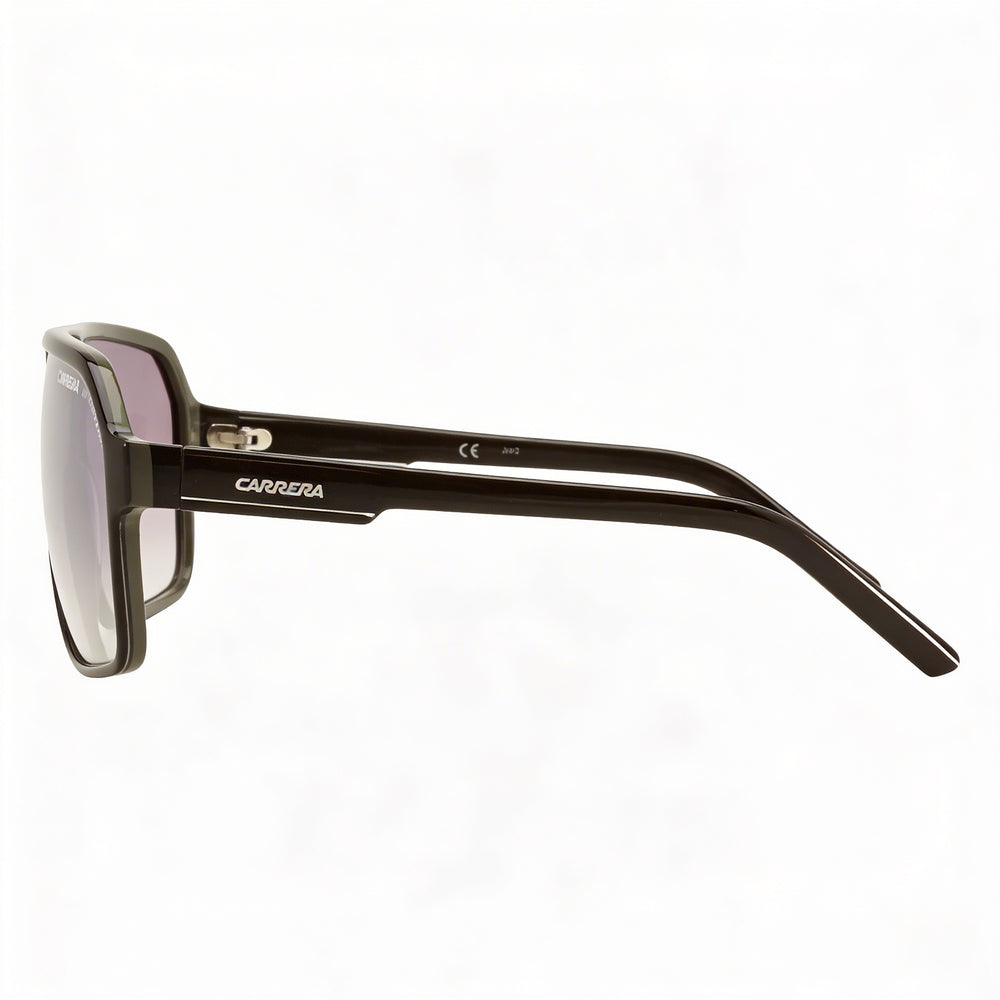 Carrera CARRERA 27 Unisex Black Grey Crystal Black Plastic Frame Grey Mirrorshade Silver Lenses 100% UV Protection 62mm