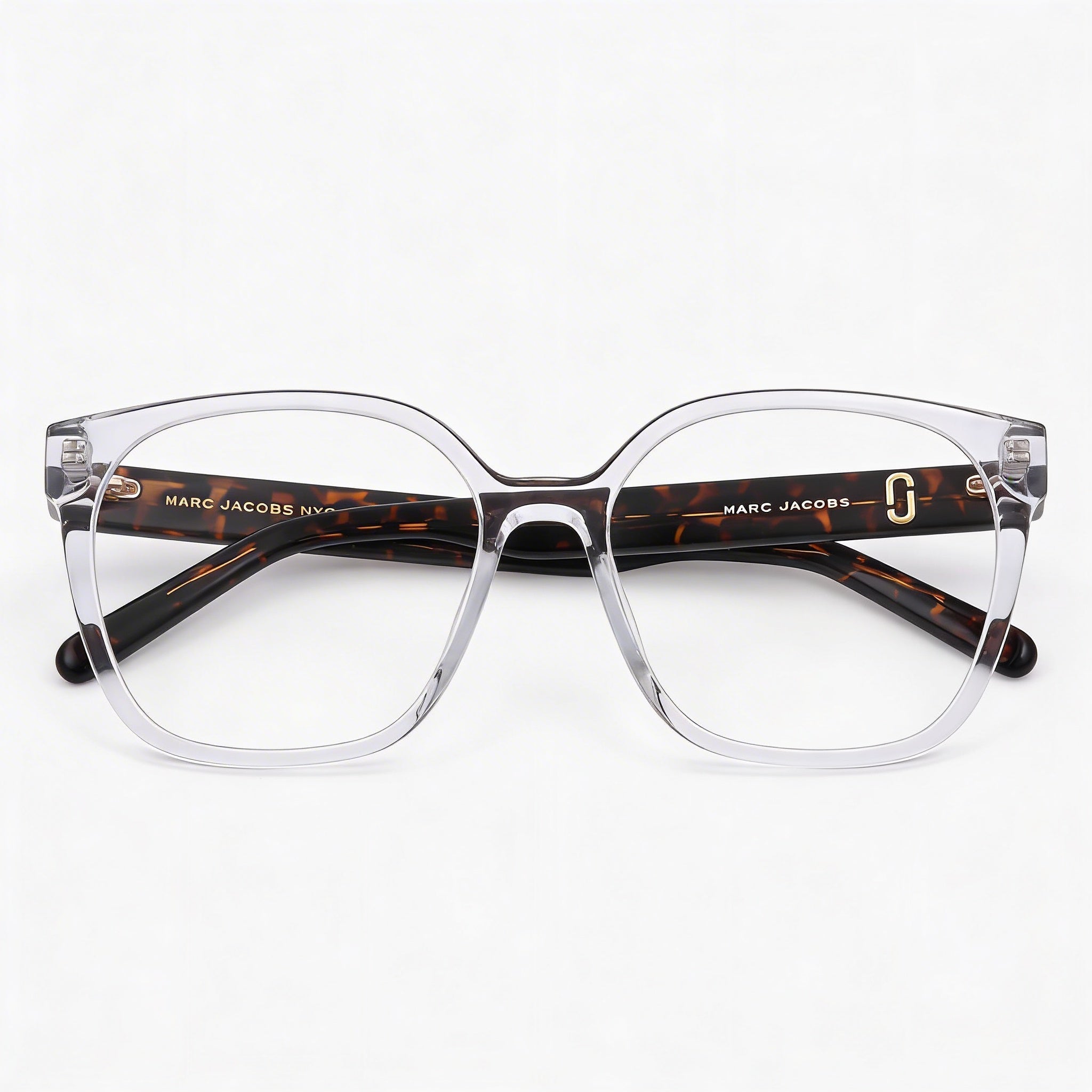 Marc Jacobs Gafas casuales para mujer montura de propionato de celulosa color habana cristalina, lentes de 55 mm, puente de 16 mm, patillas de 145 mm, Photo 3