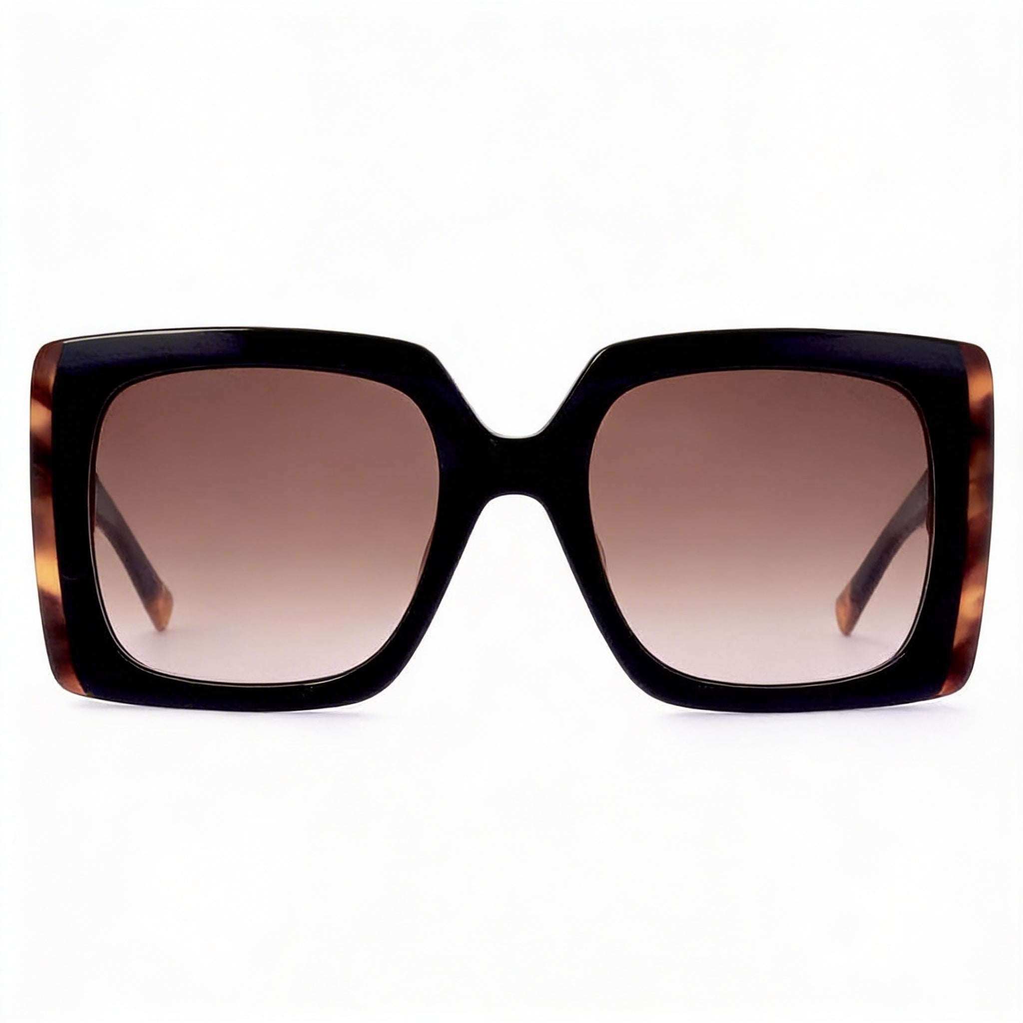 M Missoni Gafas de sol de mujer cuadradas casuales de acetato negro havana sin polarizar degradado 54-22-145, Photo 3