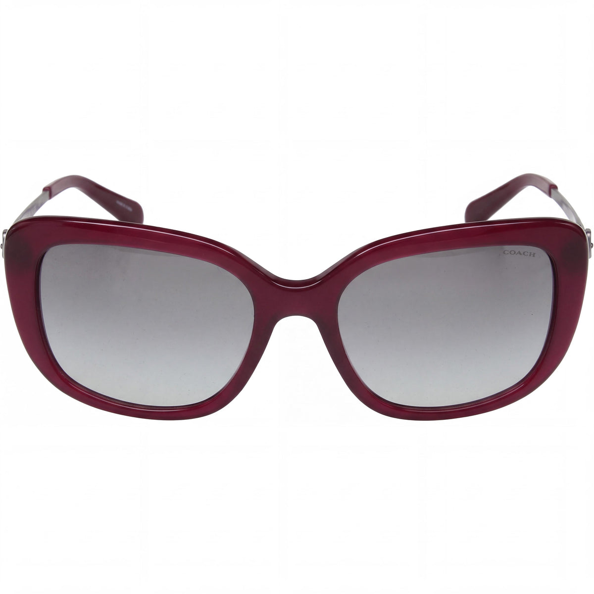 Coach 0HC8229 Women's Classic Composite Non-Polarized Sunglasses with Aubergine Grey Gradient Frame, Grey Gradient UV Protection Lenses, 55mm, Photo 2