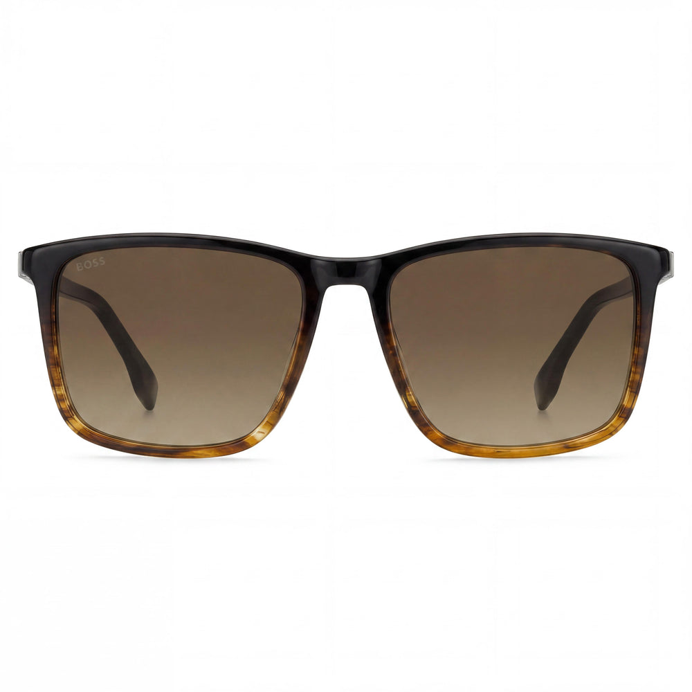 Gafas de sol no polarizadas para hombre, con protección UV, de acetato color marrón cuerno, de Hugo Boss INTERNATIONAL 56-17-145