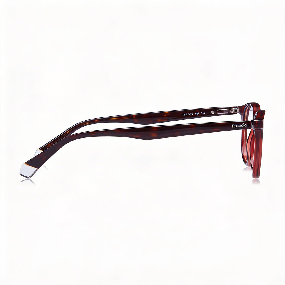 Polaroid Modern - Montura de acetato roja para mujer, lentes de policarbonato, 50 mm