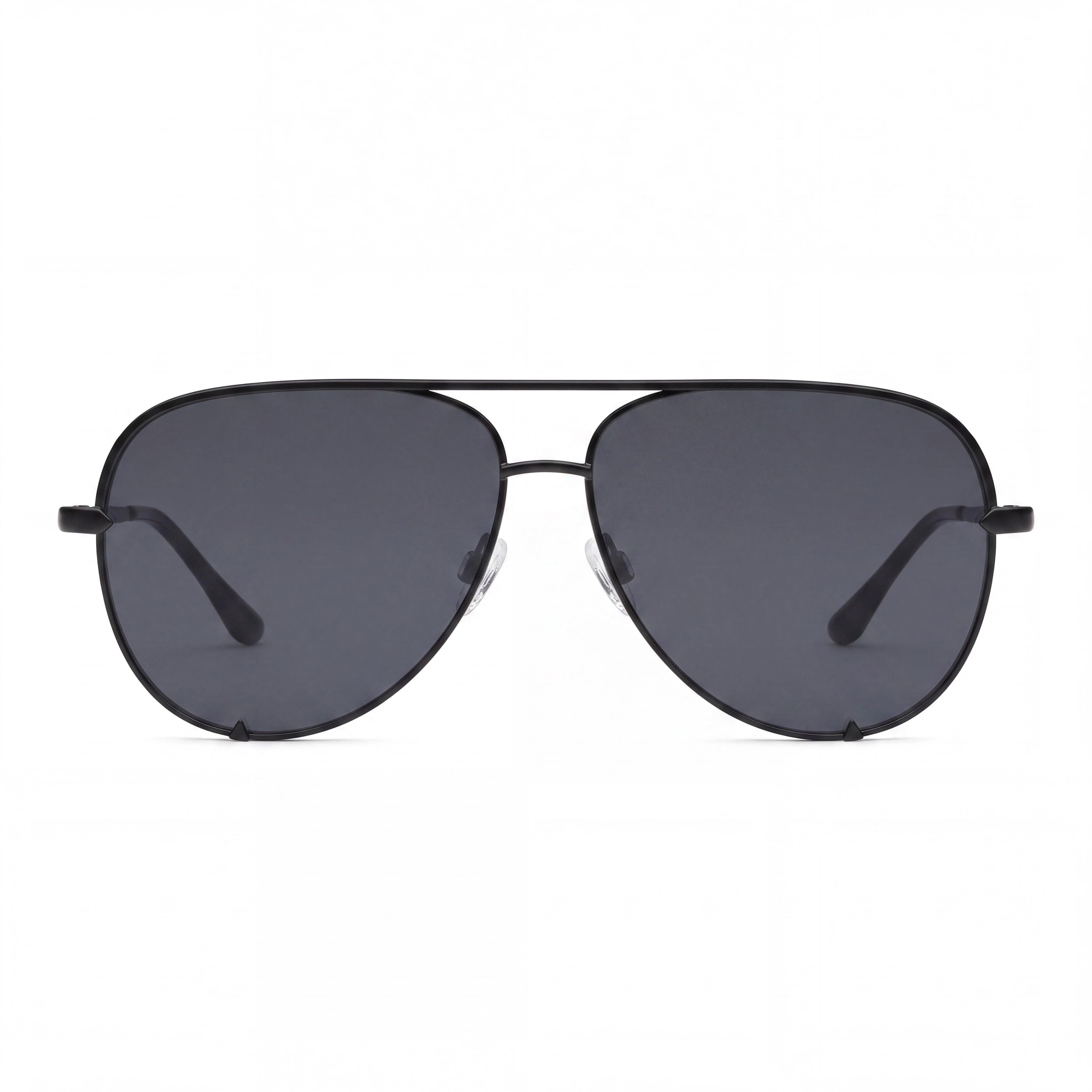 QUAY AUSTRALIA High Key Extra Large Unisex Black Metal Smoke Polarized Aviator Sunglasses 100% UV Lens 64mm, Photo 2