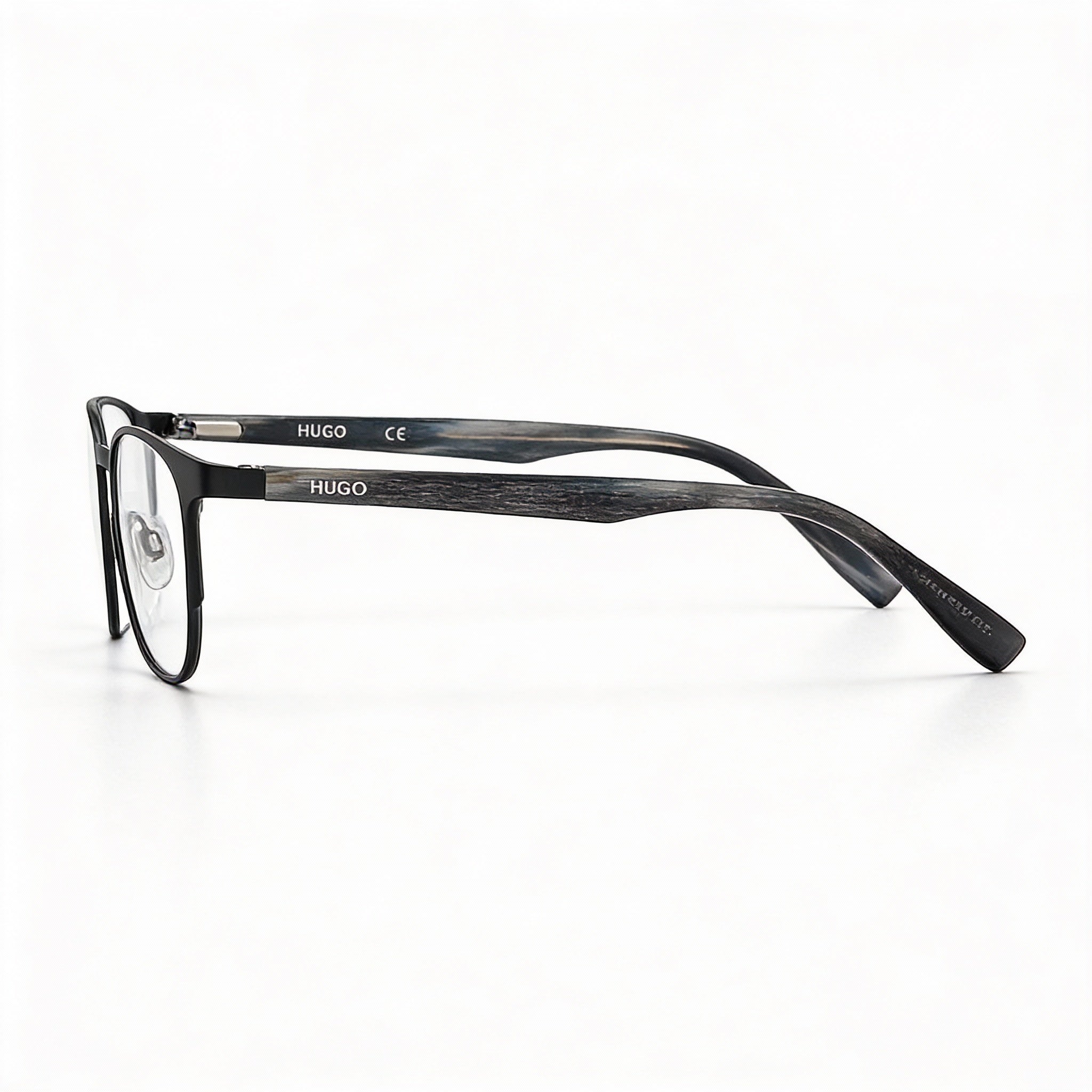 HUGO Hugo 0304 Unisex Matte Black Stainless Steel & Acetate Eyeglasses 53mm, Photo 3
