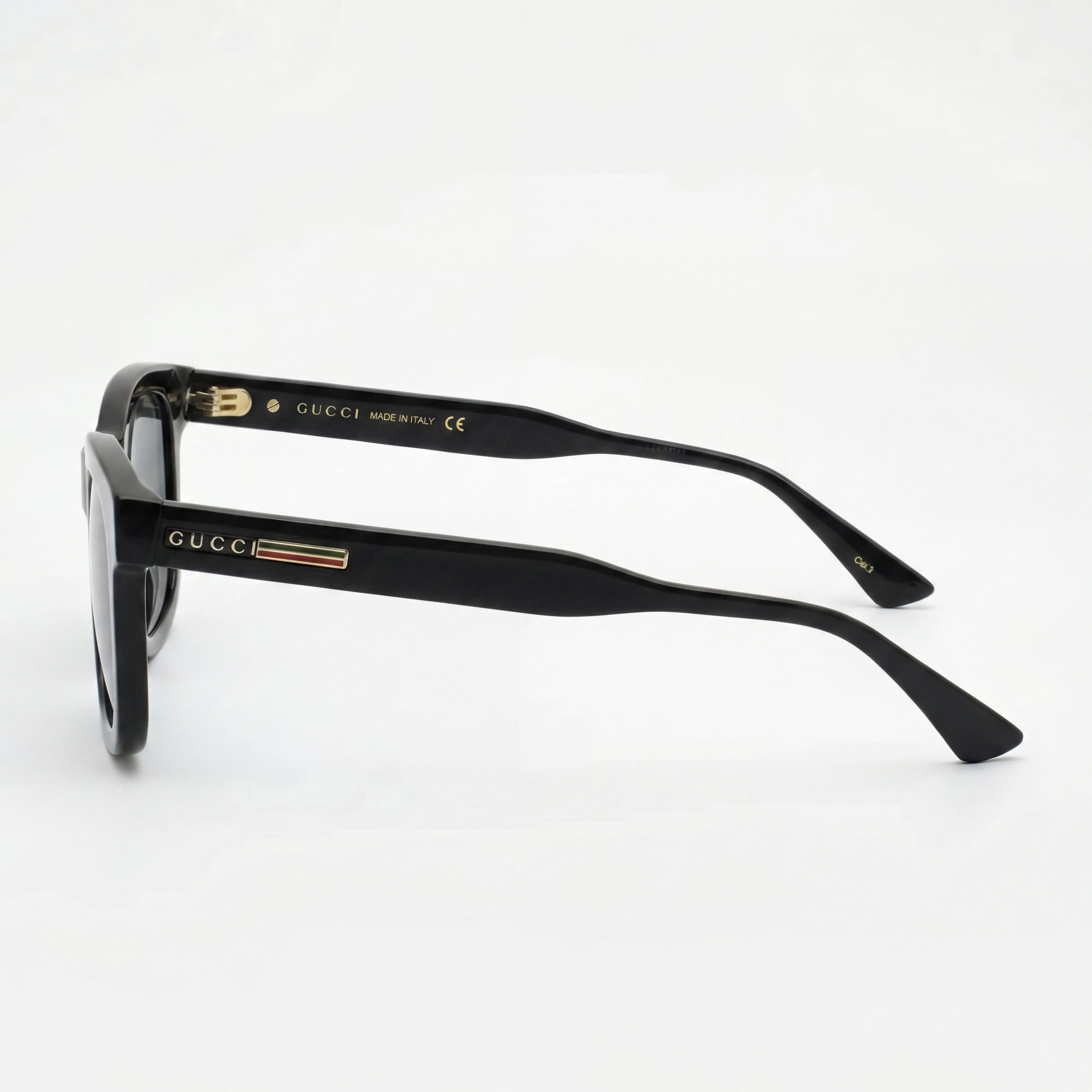 Gucci GG0824S Men's Contemporary Sunglasses, Black/Grey Plastic Frame, UV Protection, 55mm, Photo 3