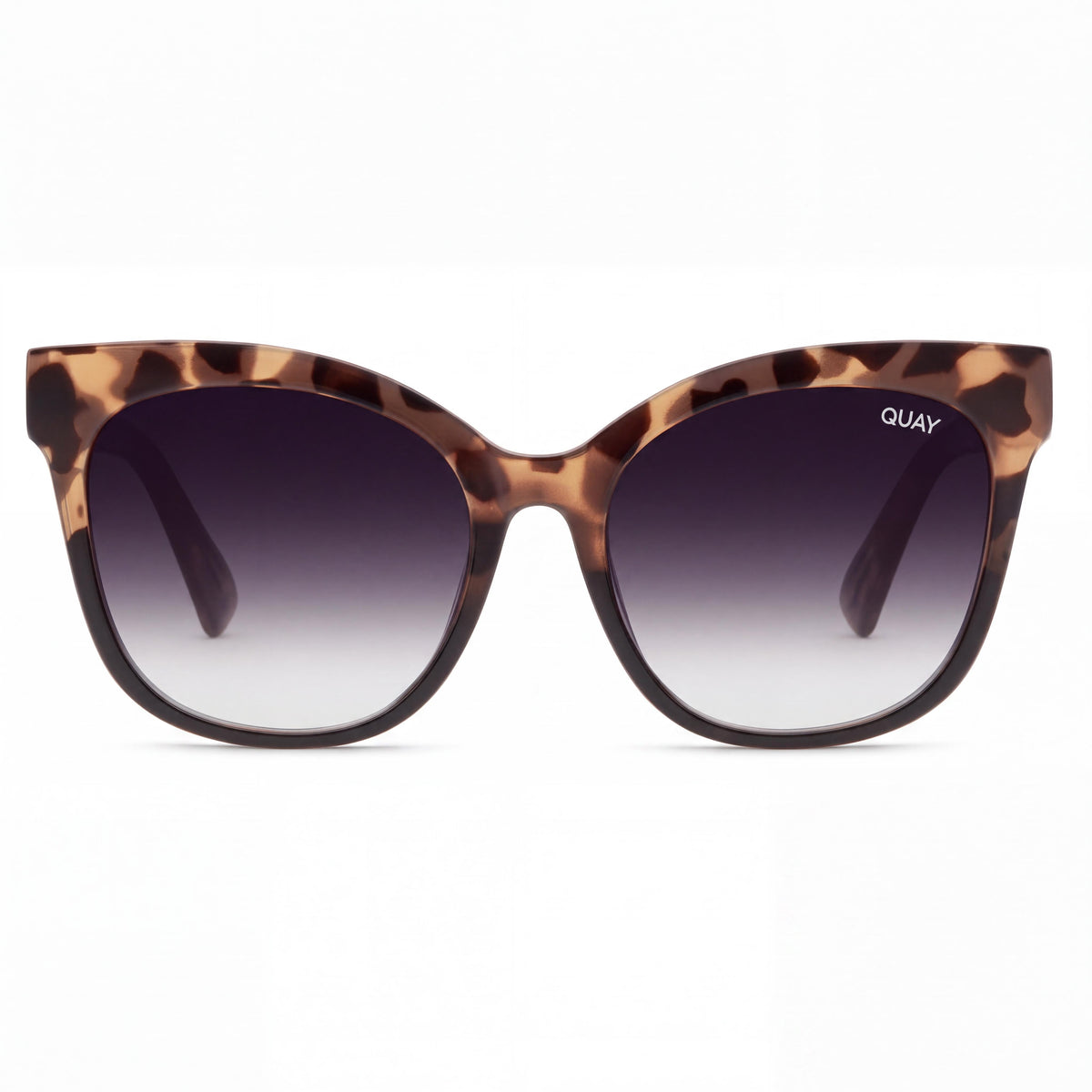 QUAY AUSTRALIA It's My Way Women's Cat Eye Tortoise Black Black Fade Plastic Sunglasses 59mm with UV Protection, Photo 2