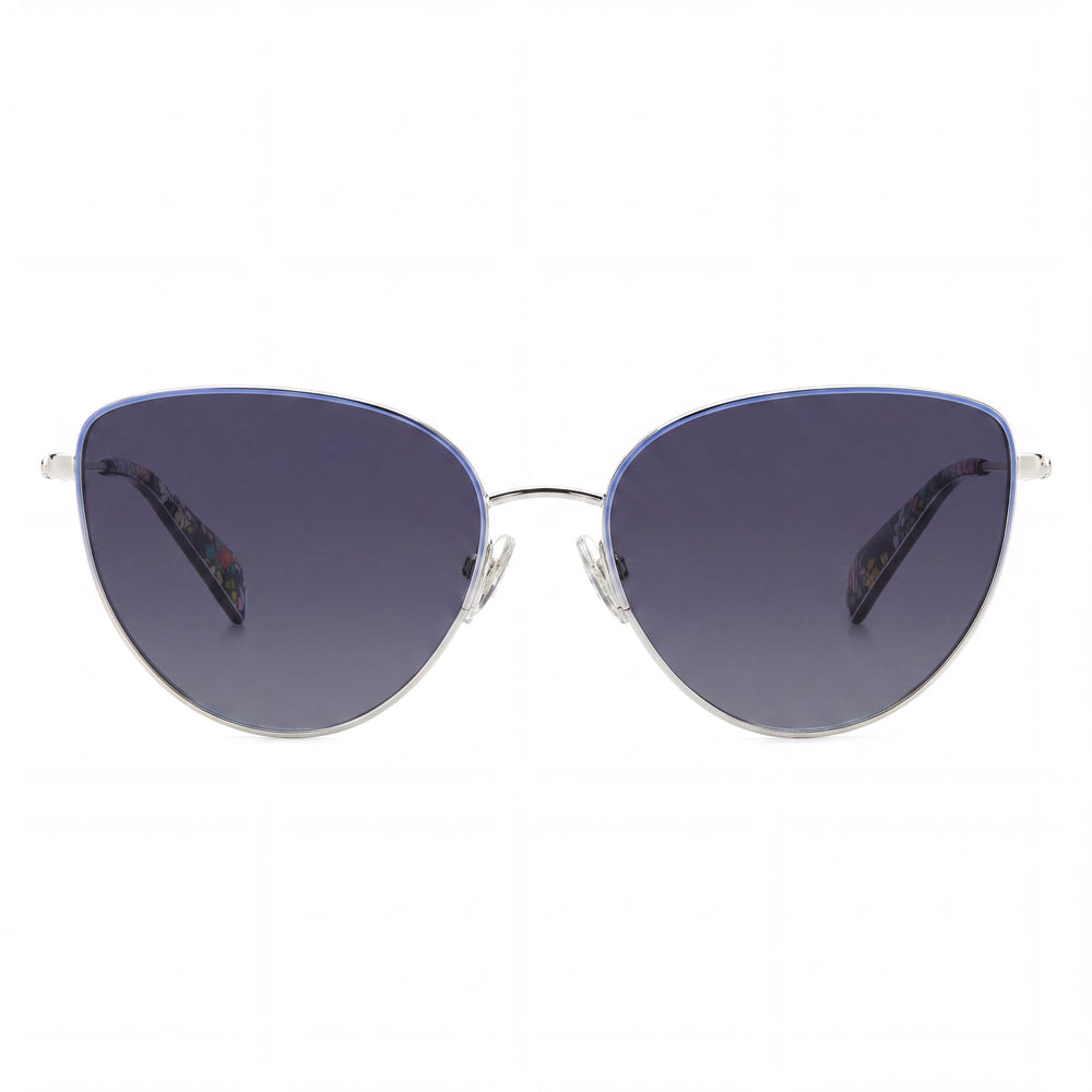 kate spade new york Gafas de sol de mujer de temporada de acero inoxidable azul gris gris oscuro sombreado de 55 mm con protección UV