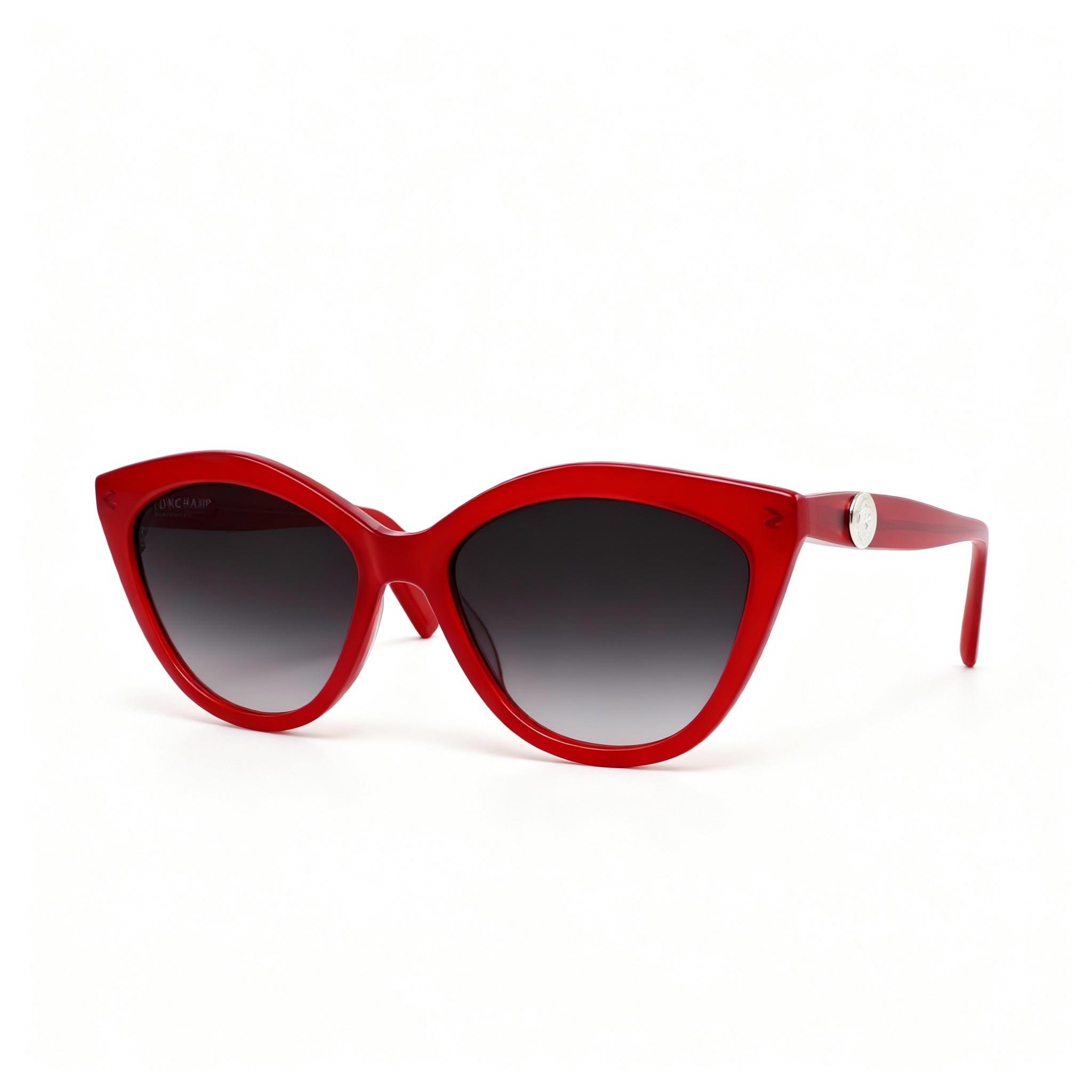 Longchamp Cat Eye Unisex Red Gradient Green Acetate Frame Sunglasses with Red Polycarbonate Lenses, 100% UV Protection, 56mm, Photo 3