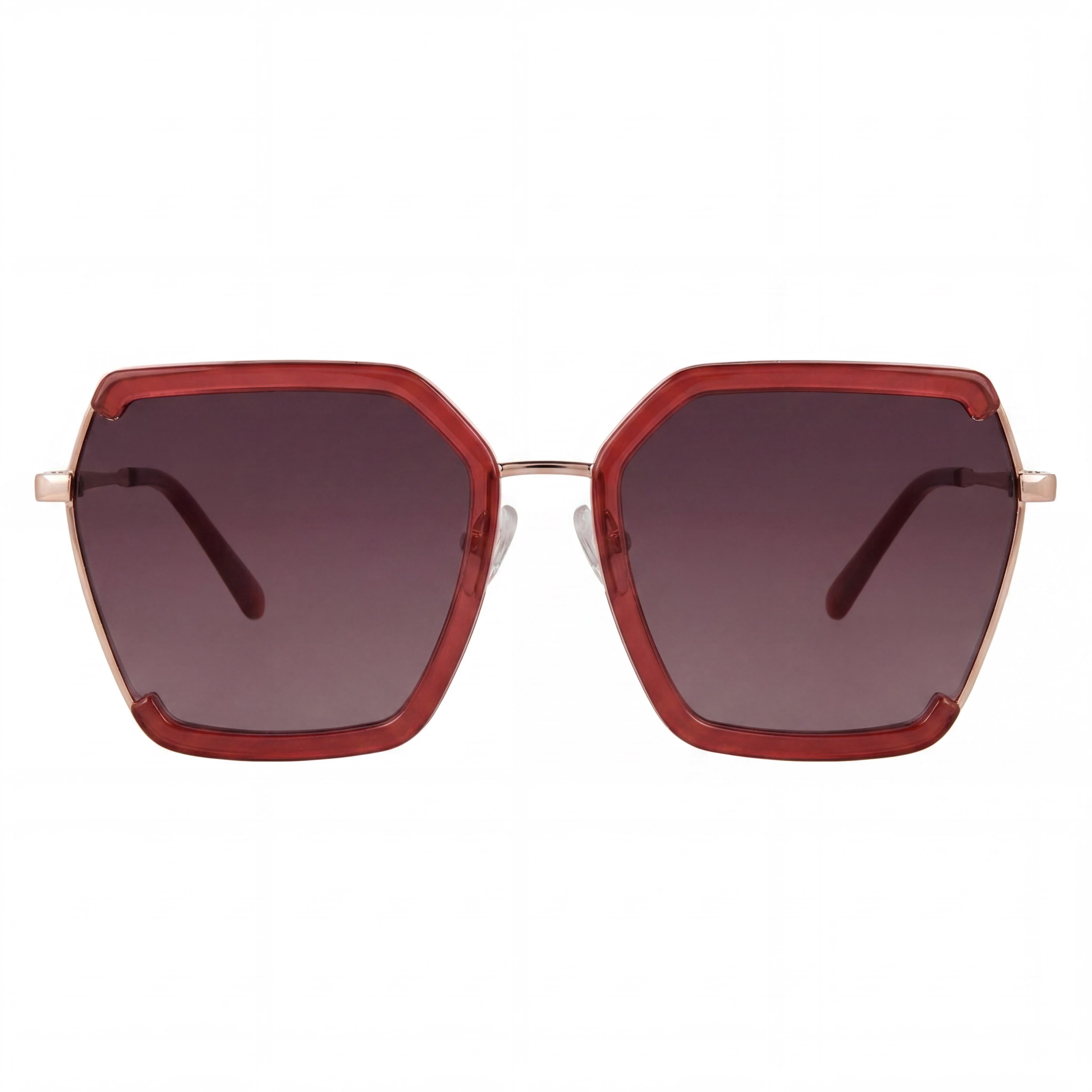 Gafas de sol Guess GF0418 para mujer, diseño de mariposa de metal burdeos brillante, sin polarizar, con degradado de color burdeos y UV400, 58 mm, Photo 2