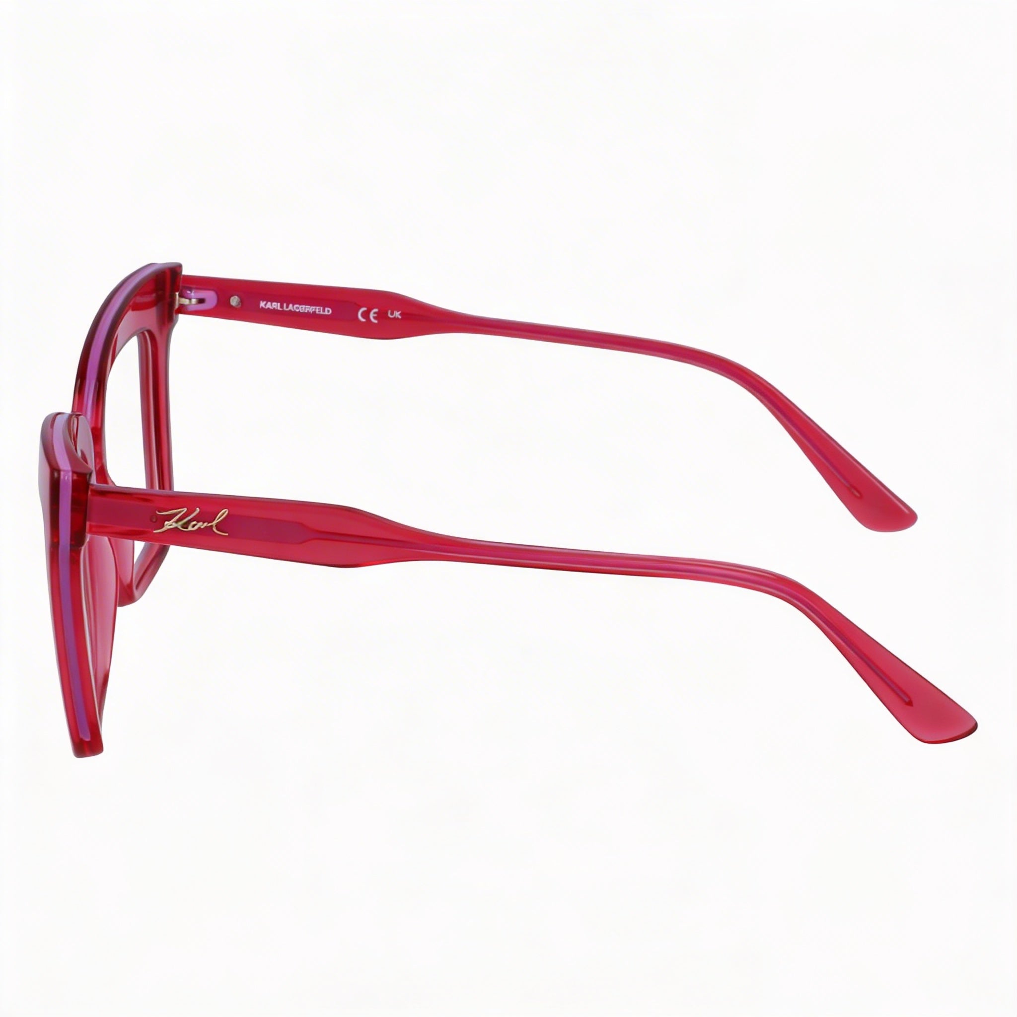 KARL LAGERFELD Modern KL6136 Women's Iniettato Frame, Polycarbonate Cherry Lenses, Non-Polarised Sunglasses 51mm, Photo 3