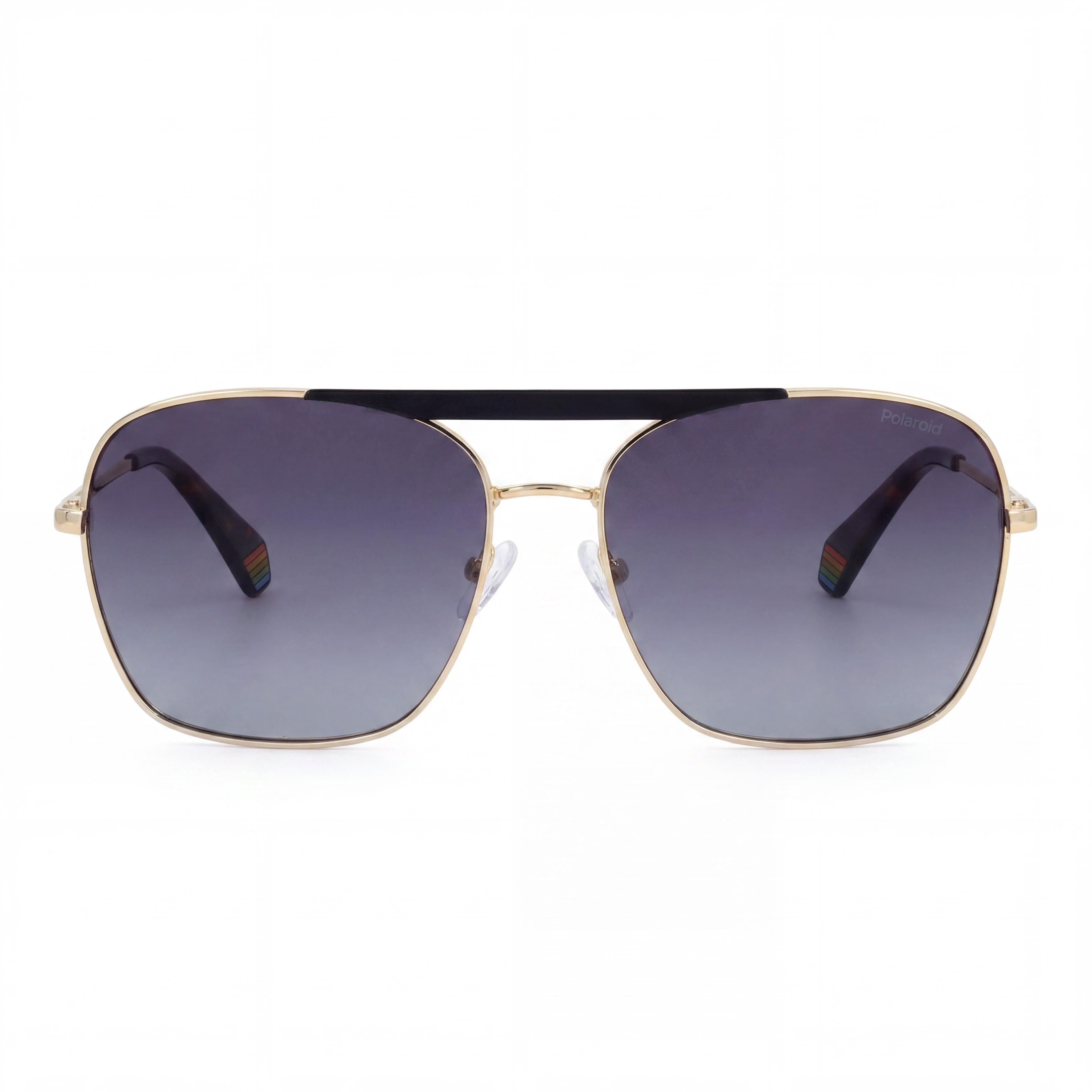 Gafas Polaroid Modern para mujer, de acero inoxidable, mate, negro, dorado y gris, con protección UV 400, talla 59-16-145, Photo 2