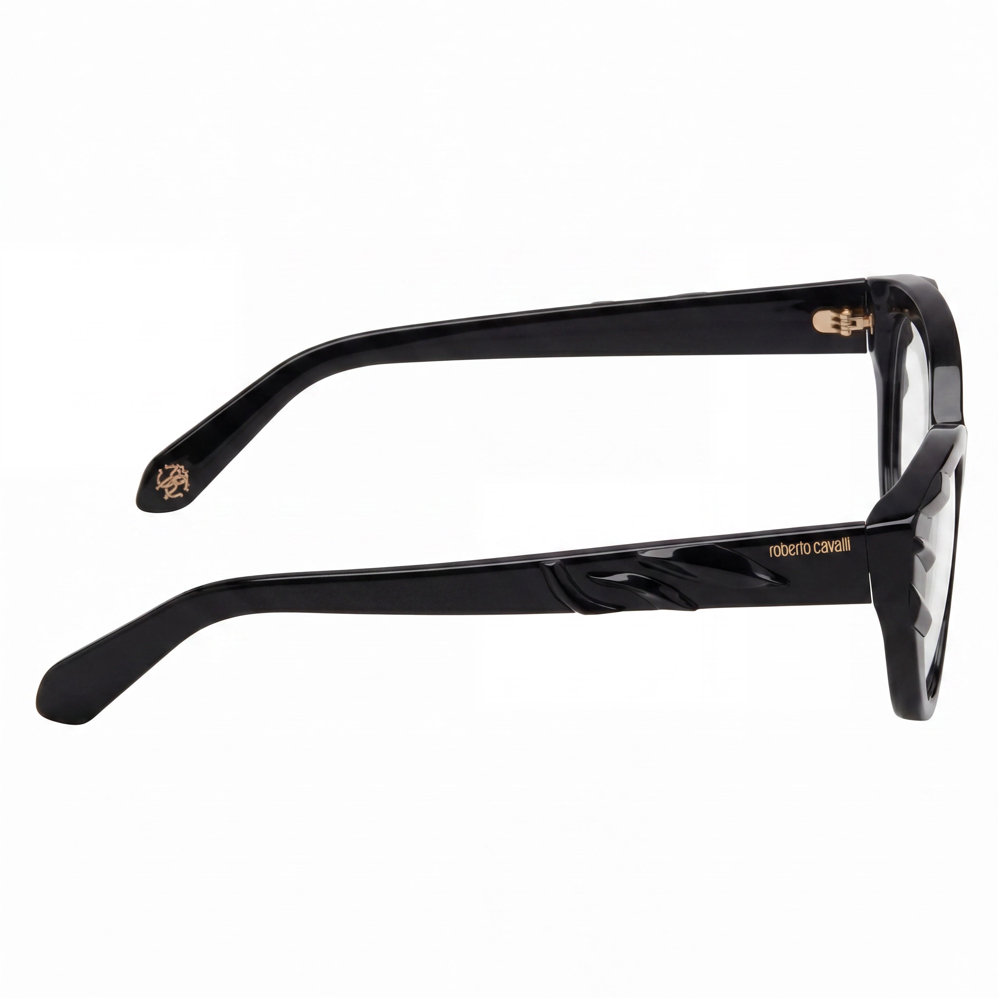 Just Cavalli Modern Women's Cat Eye Optical Eyeglasses featuring Glossy Black Acetate Frames 53-16-135, Photo 2