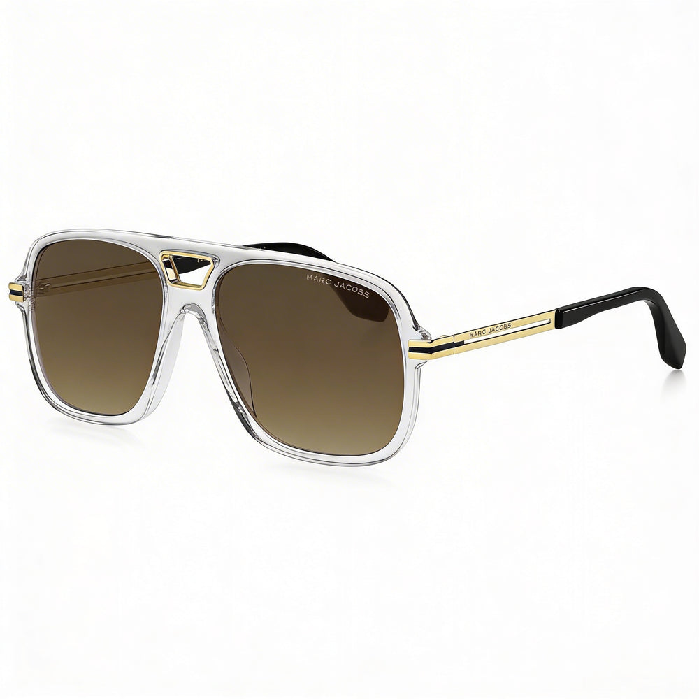 Marc Jacobs MARC 415/S Classic Men's Acetate UV Protection Sunglasses, Crystal Brown Shaded Frame, Crystal Black Lenses, 56-16-145