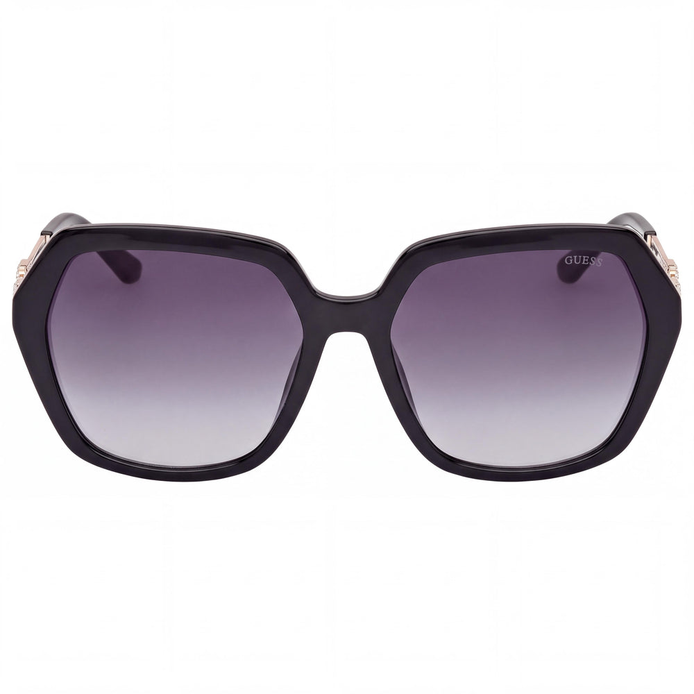 GUESS Gu00267 Classic Unisex Sunglasses with Shiny Black Frame, Lens Width 57mm, Bridge Width 17mm, Temple Length 140mm
