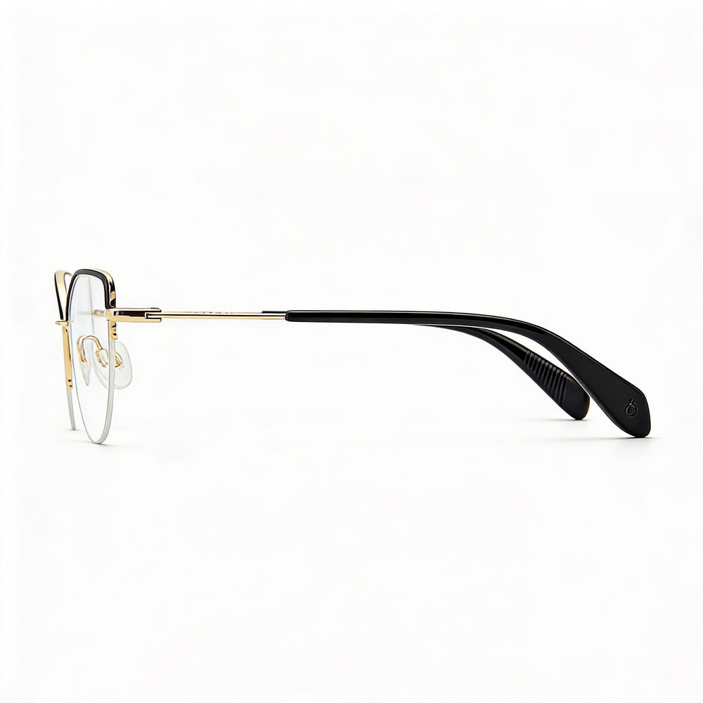 Rag & Bone Modern Cat Eye Dorado Negro Plástico Adaptable a la Luz 53mm para Mujer