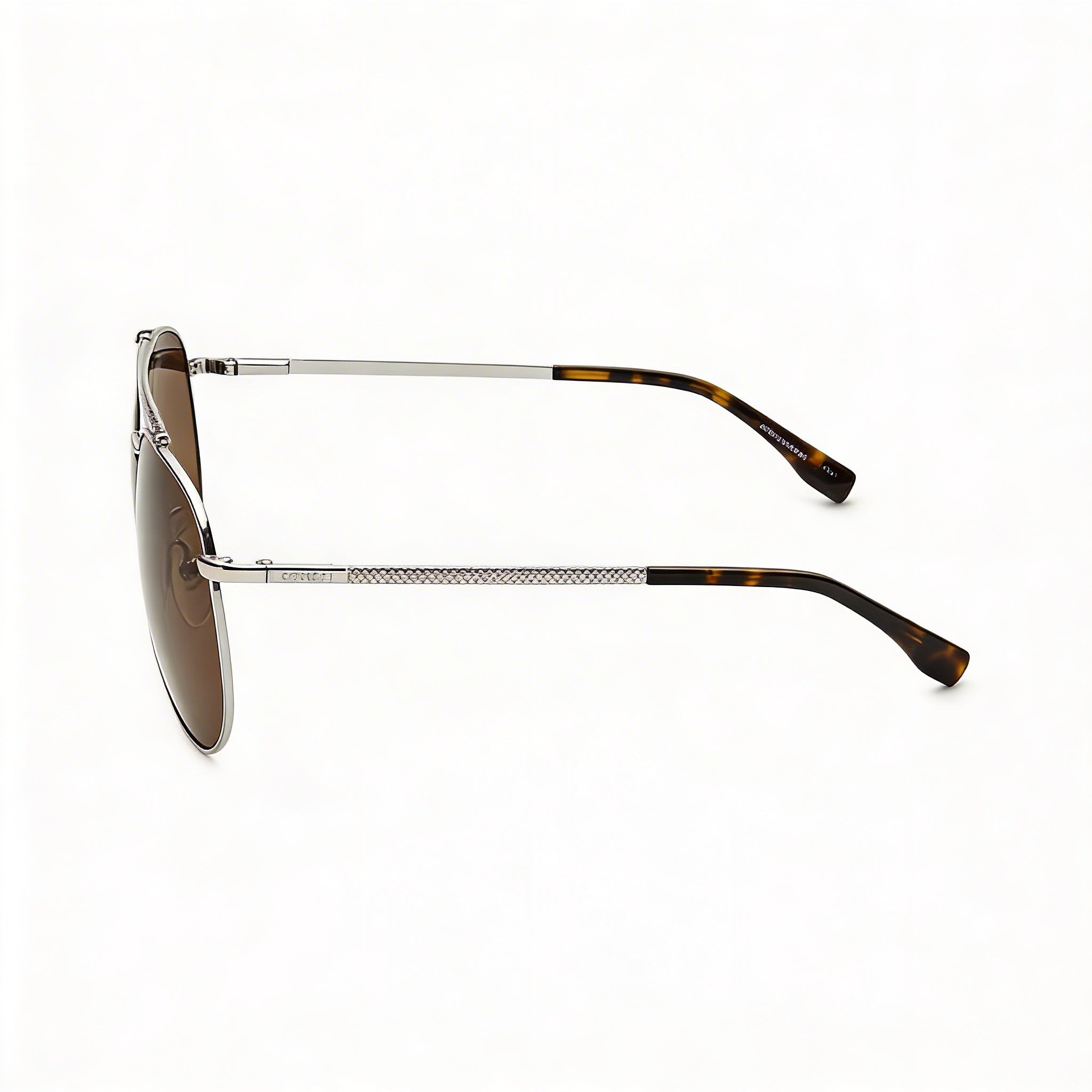 Gafas de sol clásicas unisex Lacoste con montura metálica color bronce y lentes marrones con protección UV de 57 mm, Photo 3