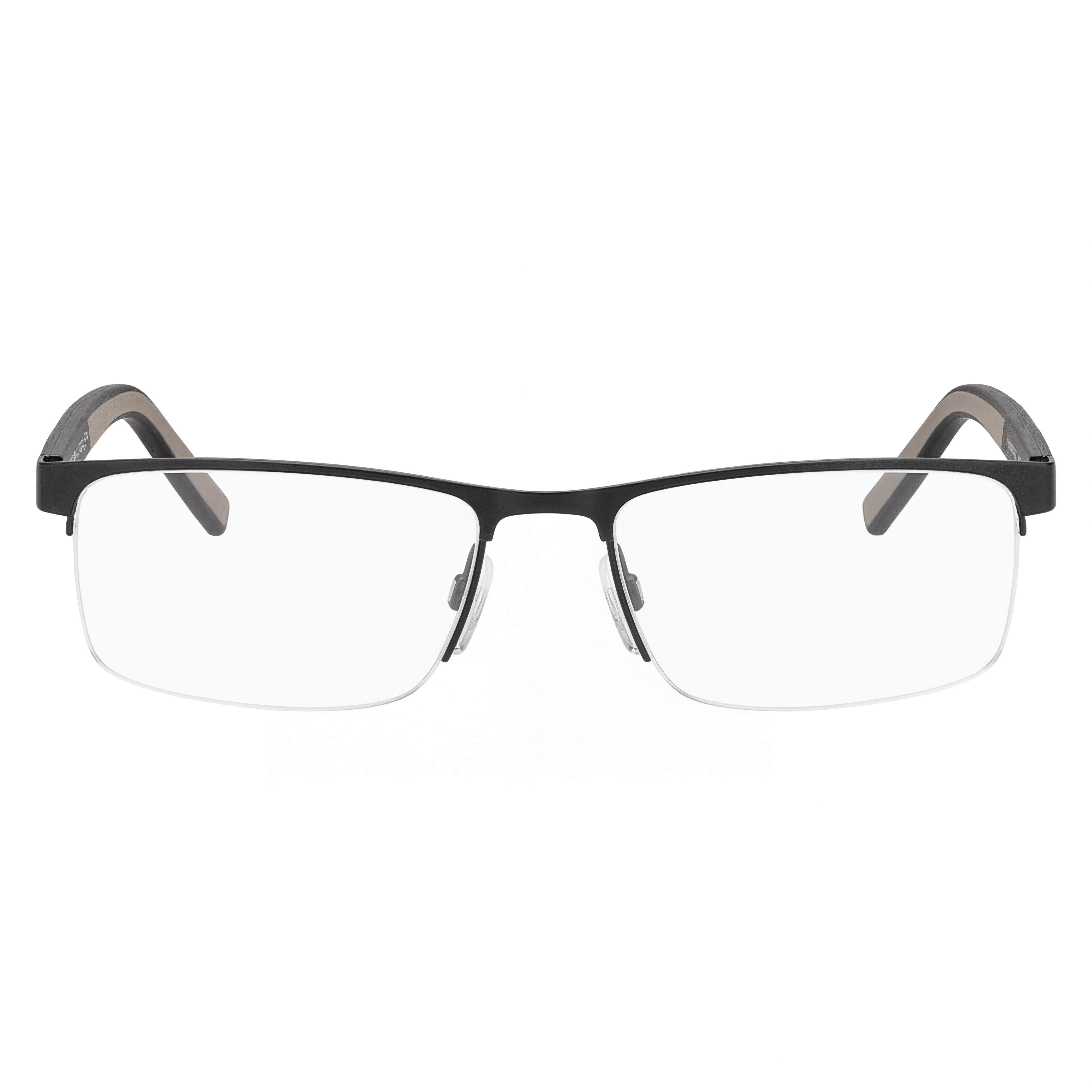 Tommy Hilfiger Gafas Clásicas Rectangulares Semi-Al Aire de Acero Aleado Negro Mate, Lente de 55 mm, Sin Género, Photo 2