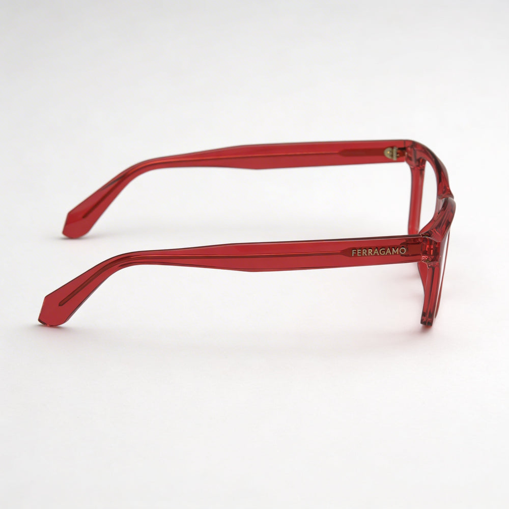 Salvatore Ferragamo Sf2986 Men's Acetate Transparent Red Eyeglasses 53mm