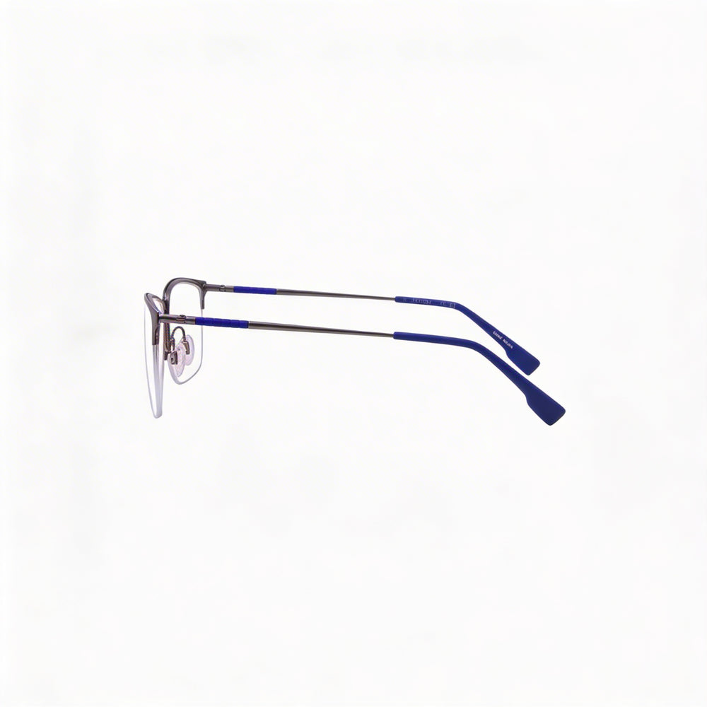 Flexon E1130 Men's Semi-Rim Rectangle Metal Optical Frame Eyeglasses Matte Silver 55-20-145mm