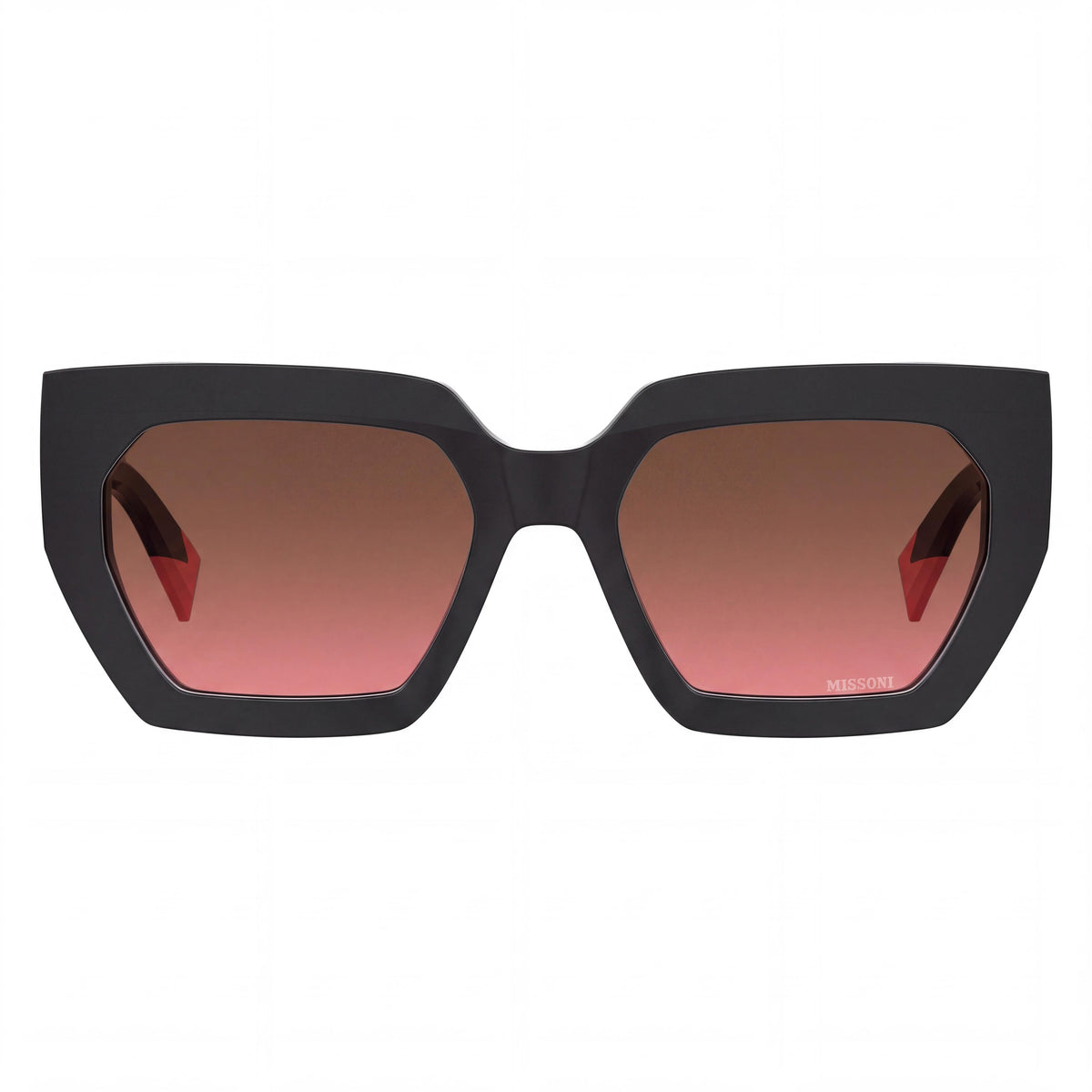 Gafas de sol clásicas para mujer M Missoni 0170/S, negras de acetato, lentes degradadas en marrón y rosa, 55 mm, Photo 2