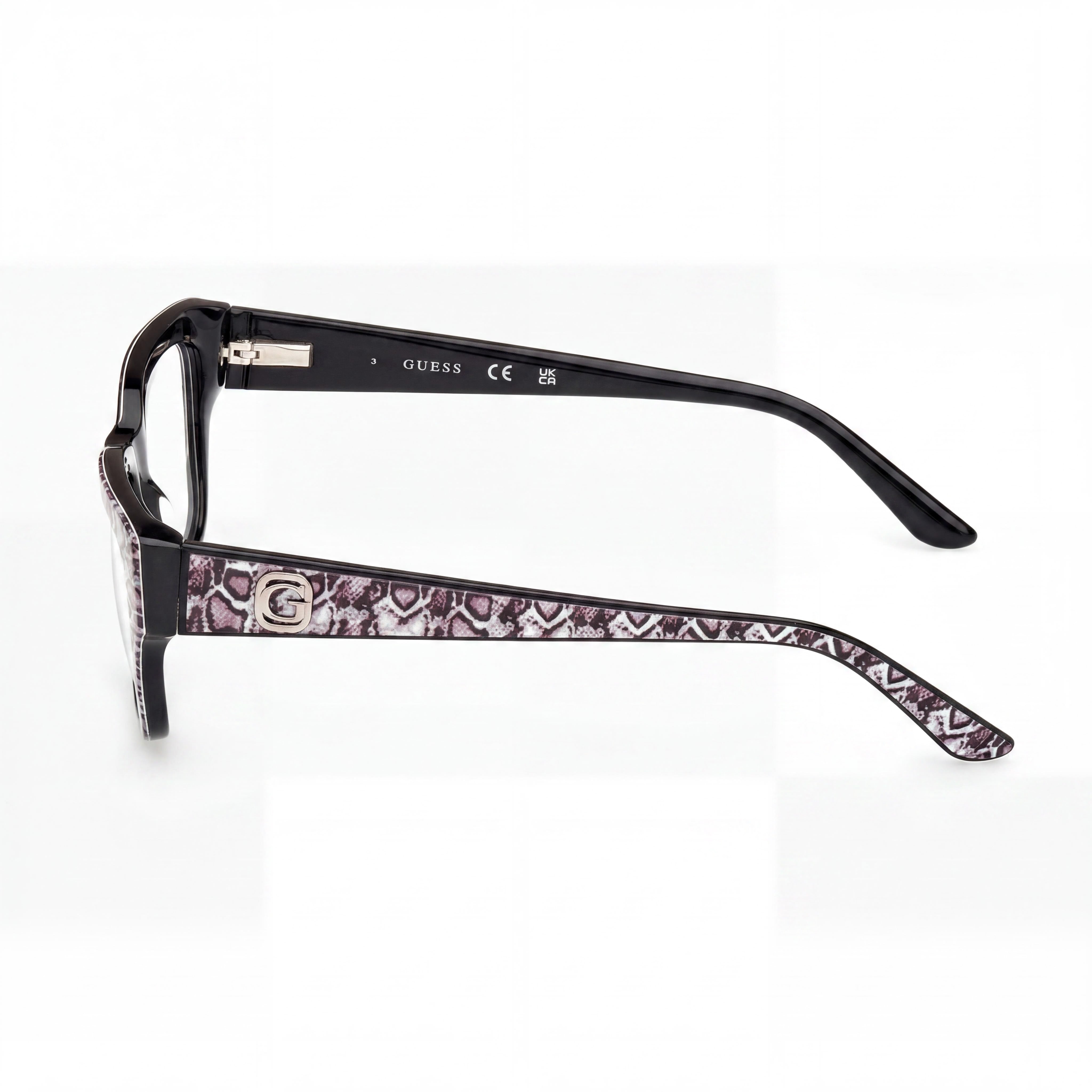 Marcolin Gu50126 Women's Ophthalmic Plastic Non- Eyeglasses Shiny Black Animal Monocolor 53mm, Photo 3