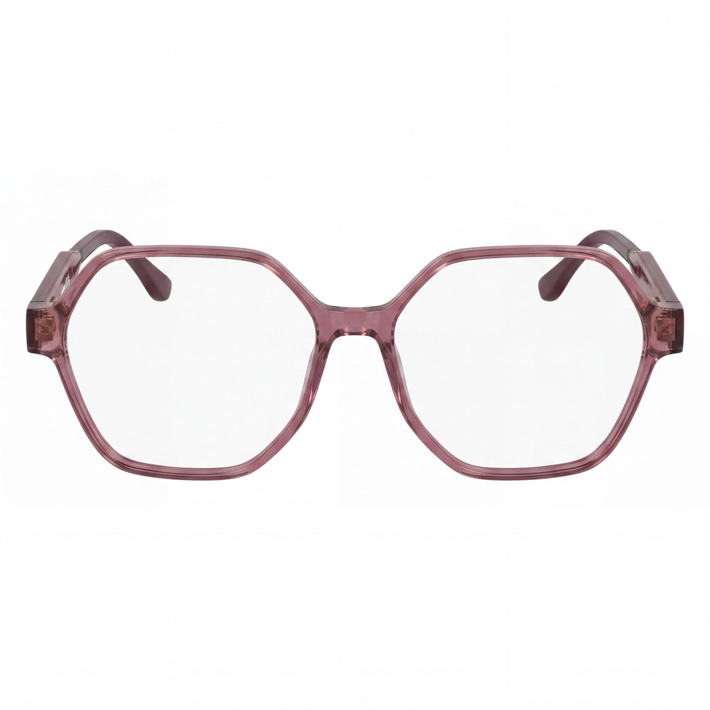 Gafas de sol casuales para mujer Lacoste con montura de acetato color burdeos transparente y lentes de policarbonato transparentes de 5 mm