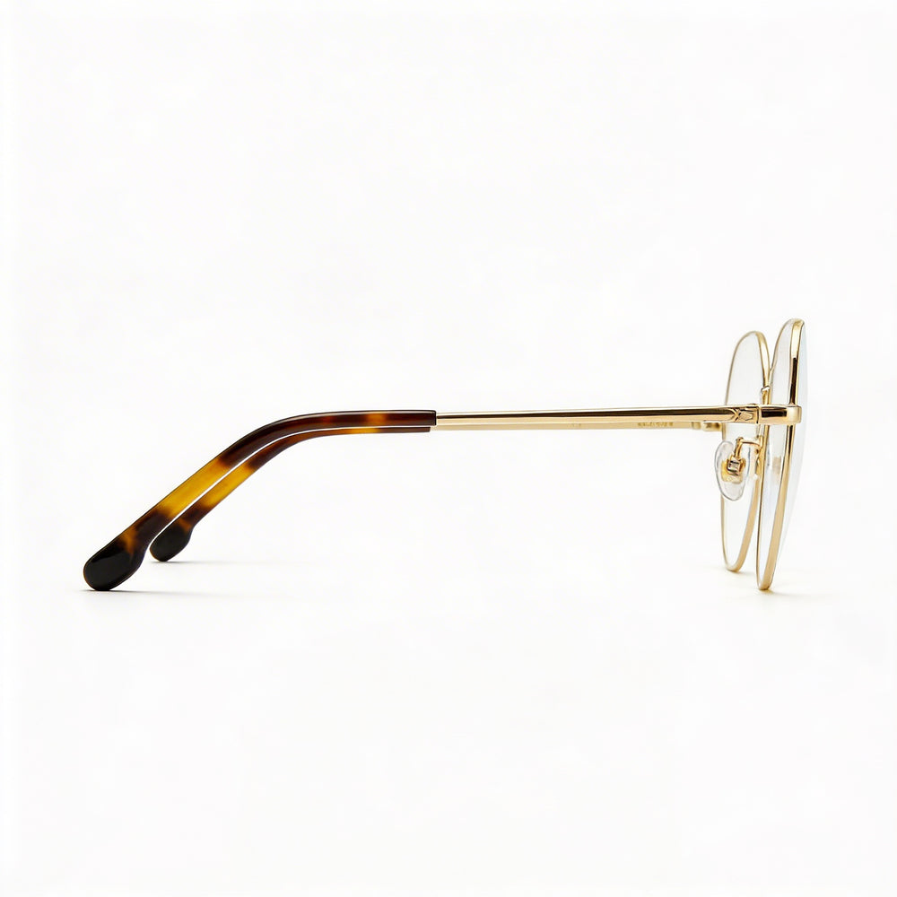 Gafas Carrera 3035 para mujer con montura de acero inoxidable color marfil dorado y lentes de policarbonato. Ancho de lente: 53 mm. Puente: 140 mm. Patillas: 18 mm.