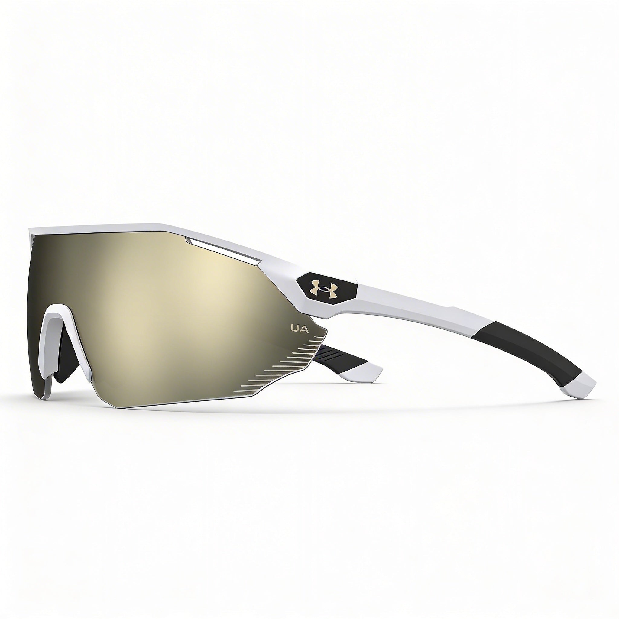 Under Armour UA Force 2 Wrap Sunglasses Unisex Multicolor Polycarbonate Frame Shinny Gray Ivory Mirrored Lens UV Protection Non-Polarized 99mm, Photo 3
