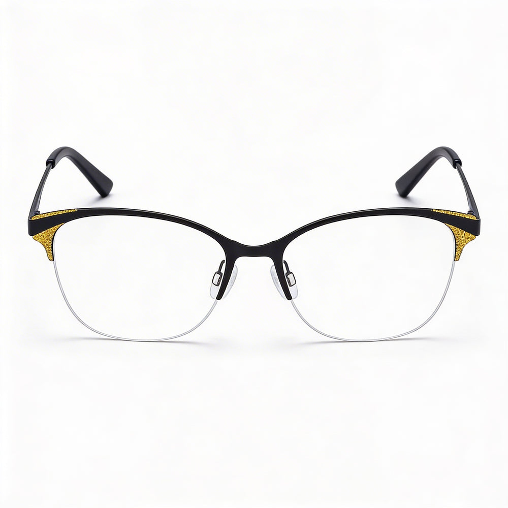 Bebe Bb5204 Men's Jet Metal Frame Eyewear with Clear Polycarbonate Lenses, 52-17-135mm