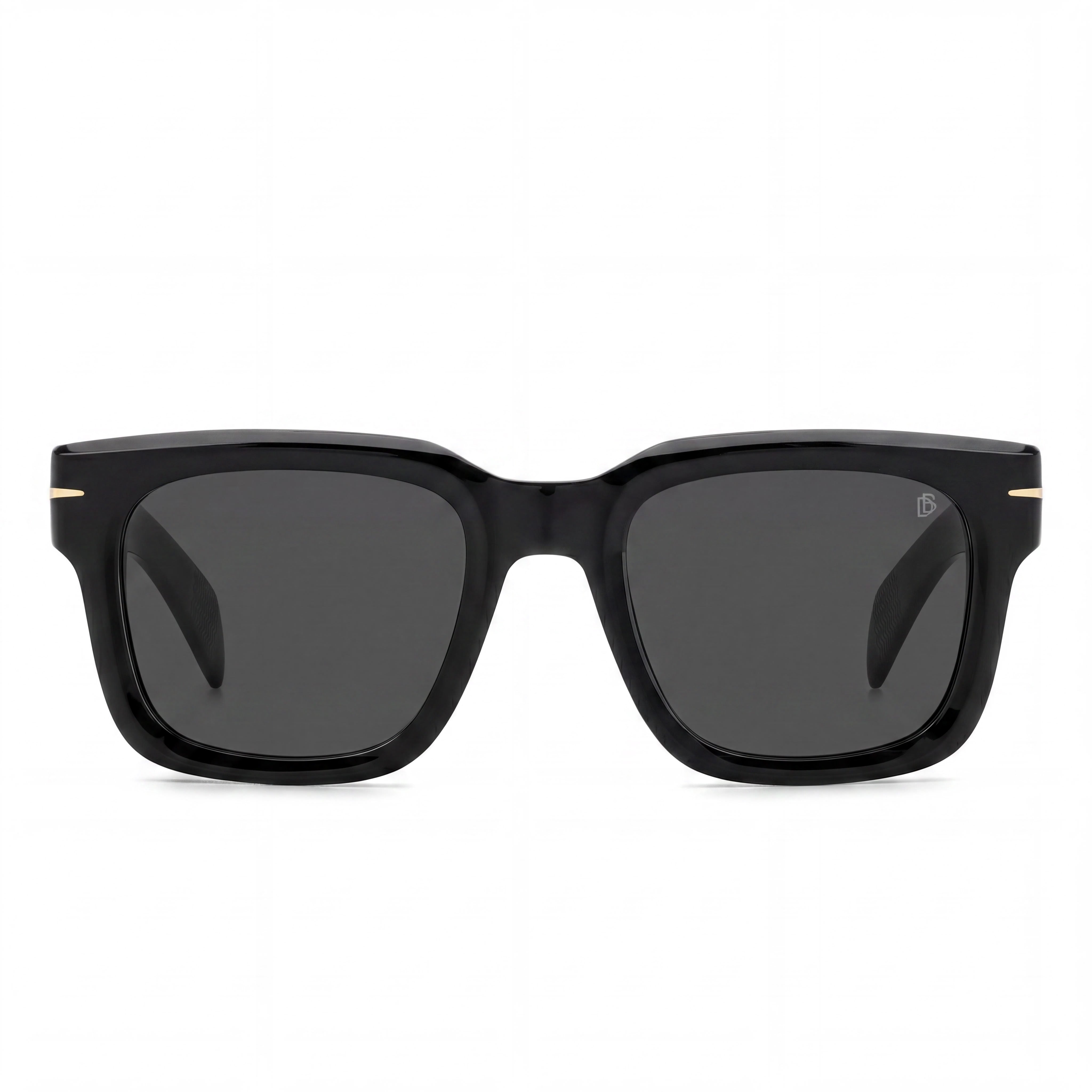 Gafas de sol rectangulares para hombre David Beckham DB 7100/S con montura de acetato negro, lentes de policarbonato grises con protección UV 400, 52 mm, Photo 2