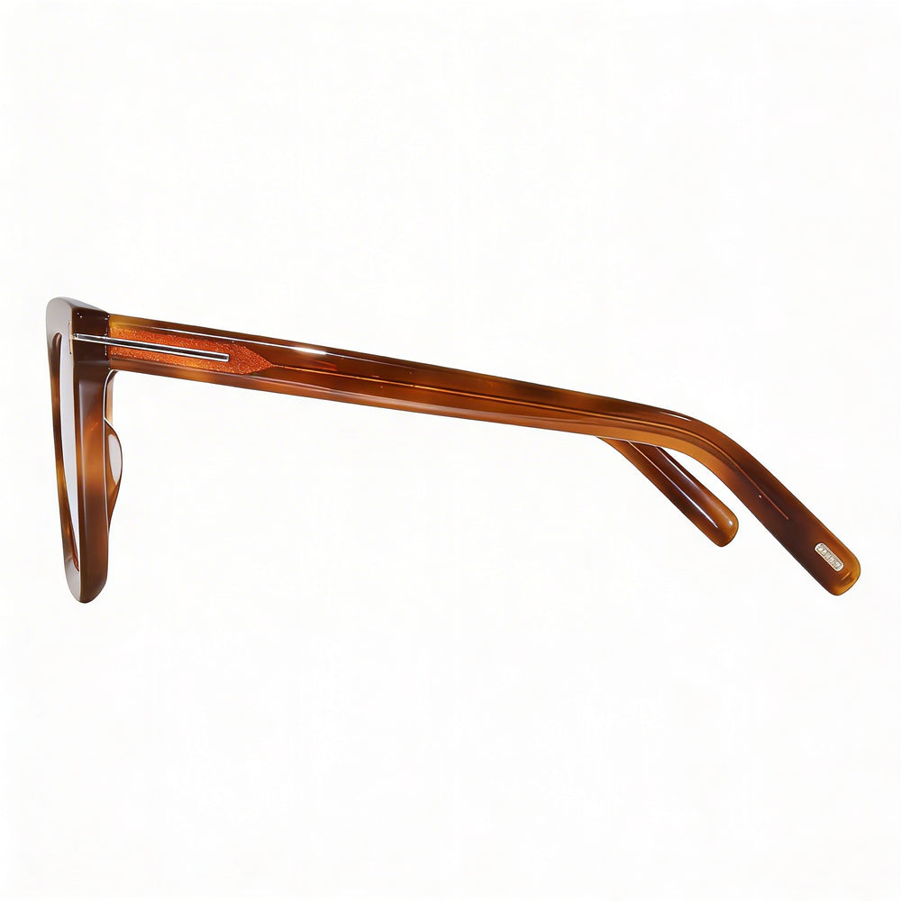 Tom Ford Gafas de Mujer Modernas Cuadradas con Montura Completa Bloqueo de Luz Azul Ámbar Transparente Brillante 51mm