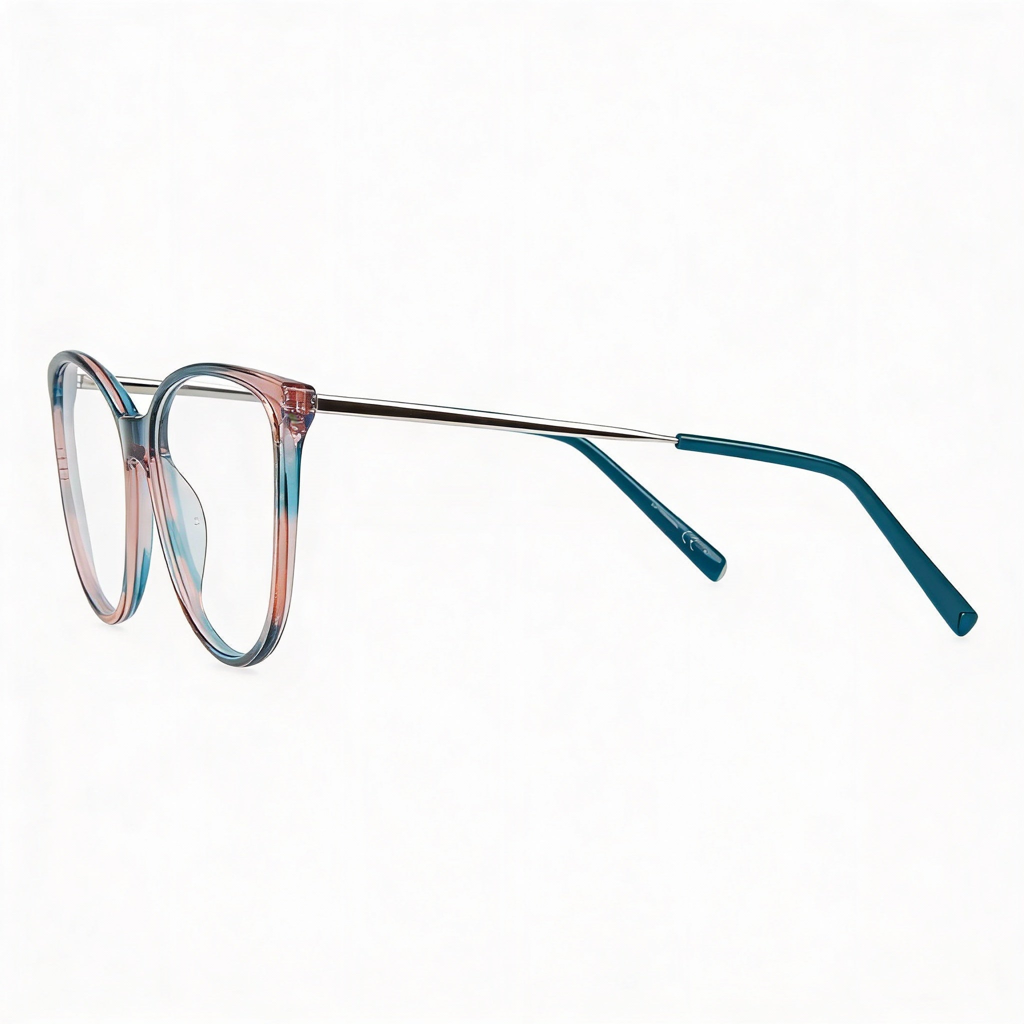 Monturas de acetato con efecto ojo de gato Missoni Eyewear Color Line para mujer, color verde azulado y rosa, 53-16-145 mm, Photo 1