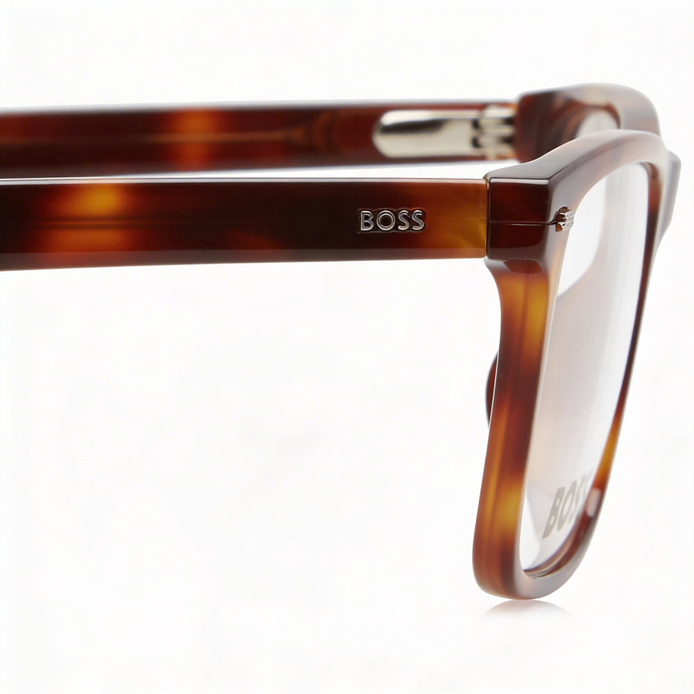 BOSS Audio Systems Boss 1478/F Unisex Havana Acetate Optical Eyeglasses Frames with Clear Demo Lenses, Prescription Ready 55mm