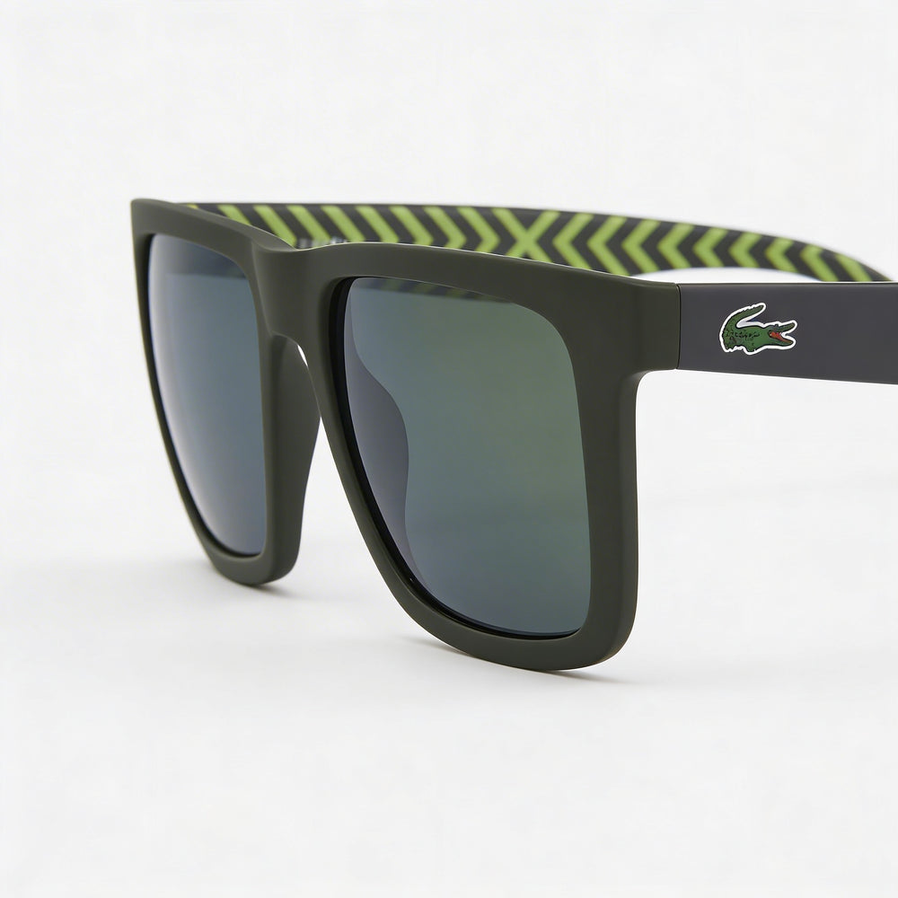 Gafas de sol Lacoste L750s de hombre, plástico verde militar mate, lentes grises no polarizadas, protección UV, 54 mm