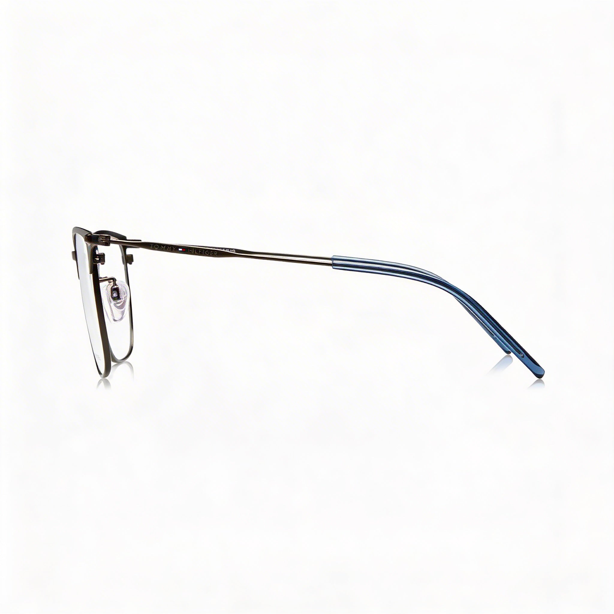Tommy Hilfiger Modern Unisex - Montura de acero inoxidable negro rutenio mate con lentes de policarbonato de 54 mm, Photo 2
