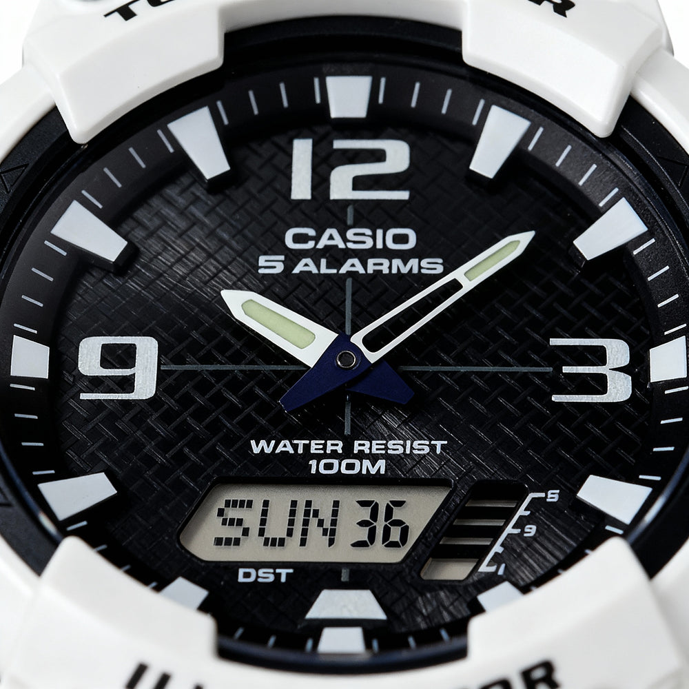 Casio AQ-S810WC-7AV Men's White Analog Digital Tough Solar 100M Water Resistant Quartz Sport Watch 46mm