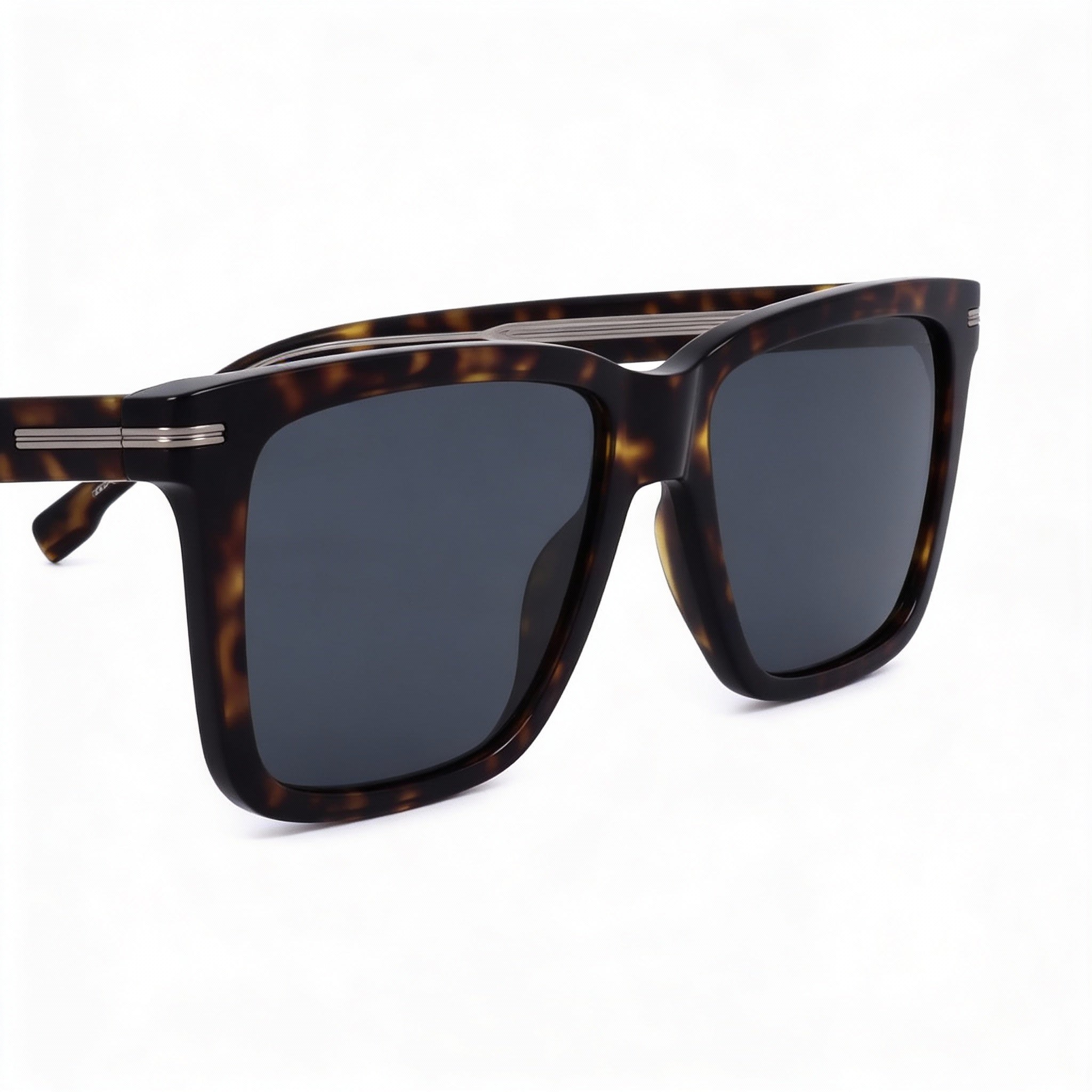 Gafas de sol unisex Hugo Boss Classic de acetato gris habano oscuro con lentes de acetato ecológico con protección UV de 55 mm, Photo 3