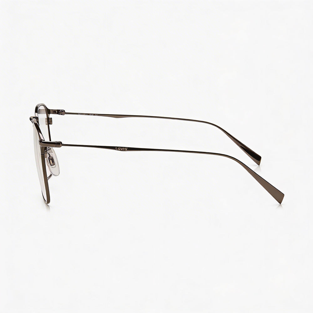 Gafas de vista clásicas Levi's para hombre, cuadradas, con montura metálica, color caqui mate, 52 mm