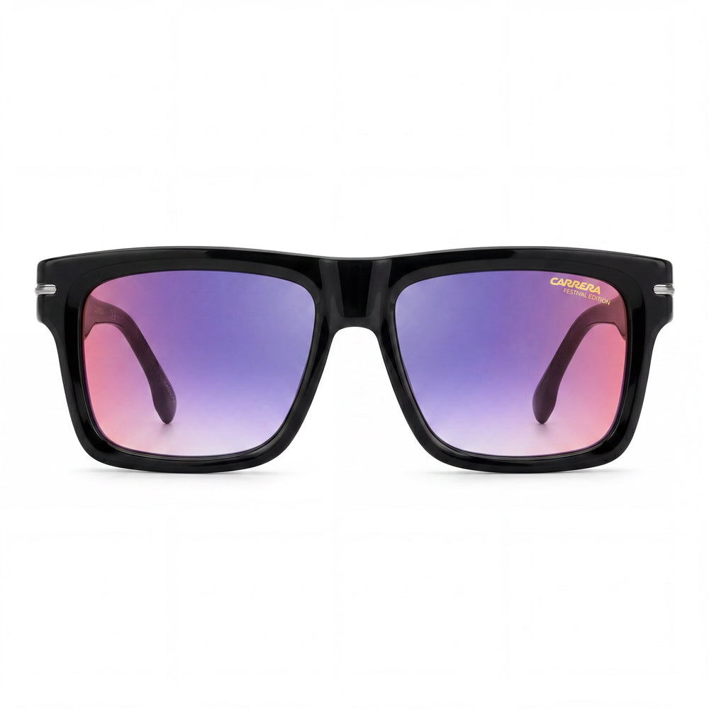 Carrera Carrera 305/S Unisex Coachella Festival Edition Sunglasses with Plastic Frame, Black Blue Shaded Red, 54mm Lens