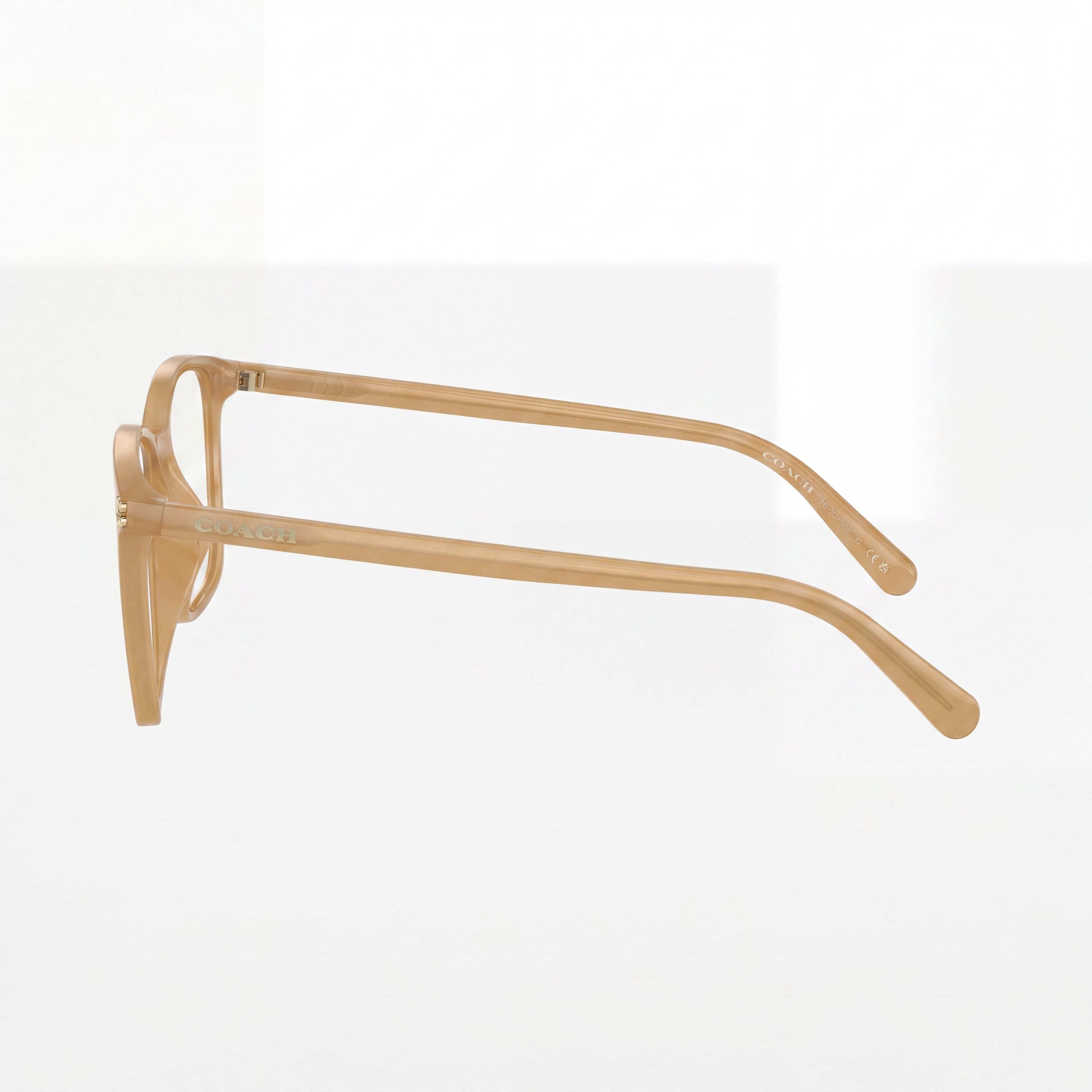 Monturas de gafas COACH de plástico cuadradas para mujer, listas para lentes de prescripción, modelo HC6254BD color Milky Tea, 55mm, Photo 2